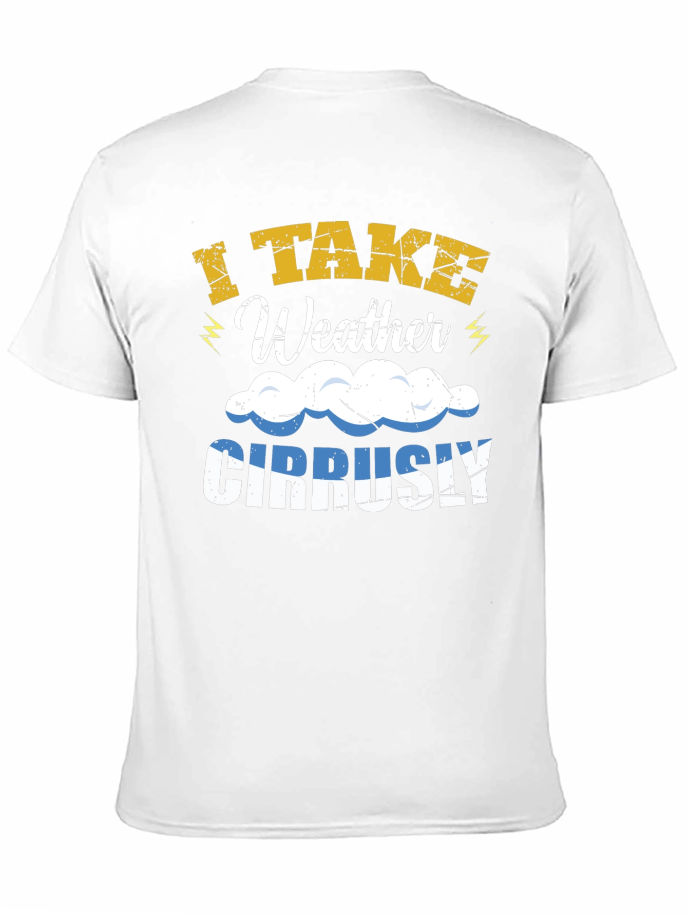Black I Take Weather Cirrusly T-Shirt - Funny Weather Pun view 11