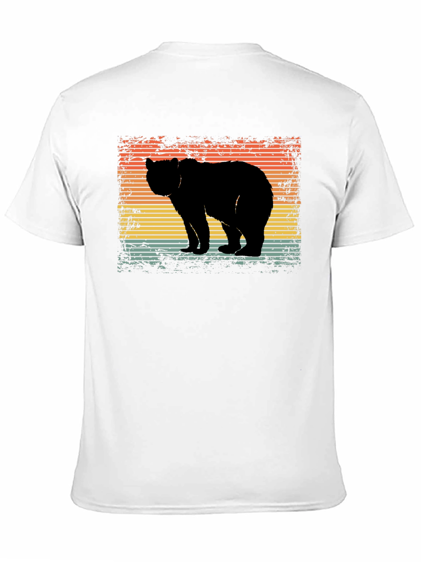 Black Retro Bear Silhouette Graphic T-Shirt view 11