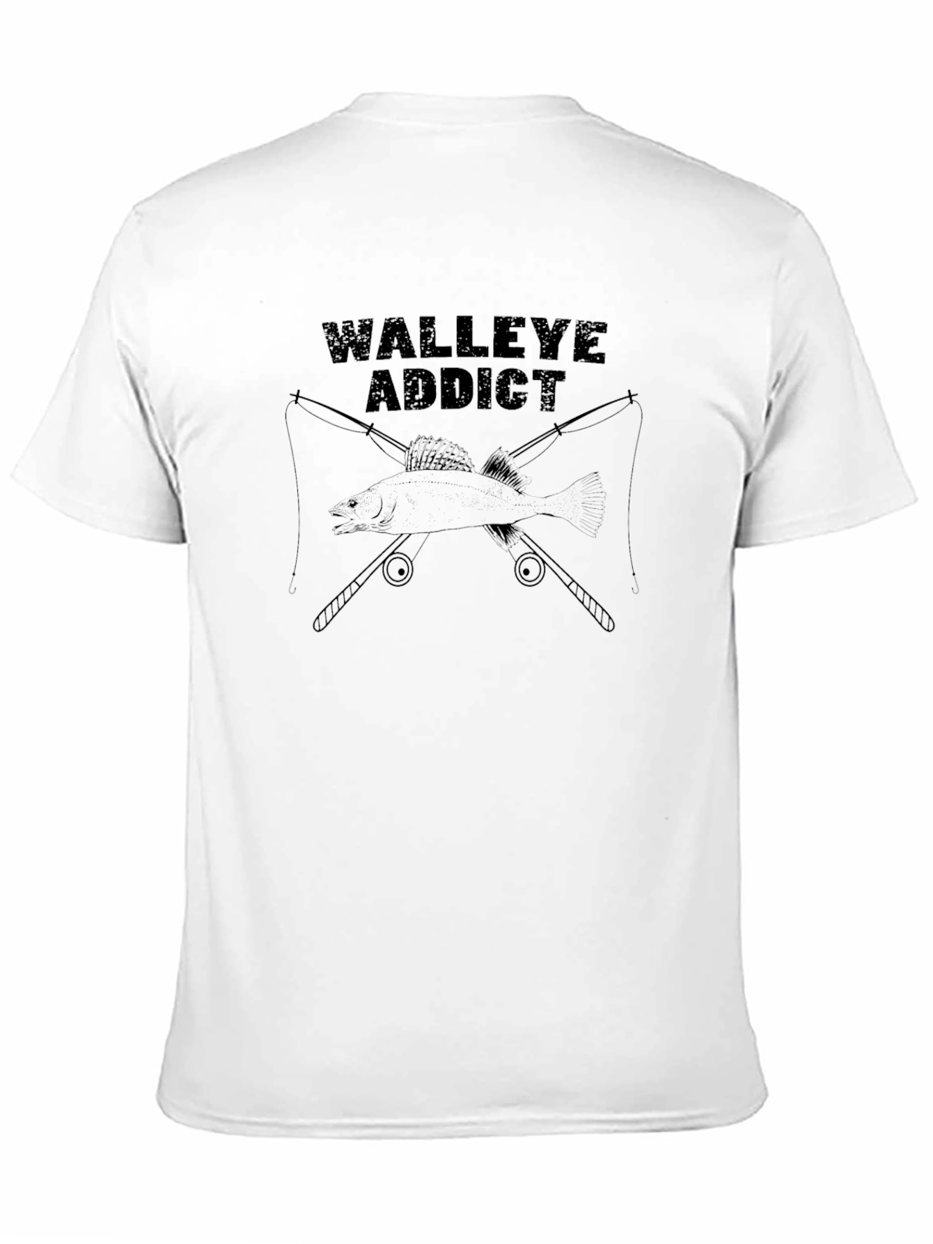 Black Walleye Addict Black T-Shirt - Fishing Enthusiast Apparel view 11