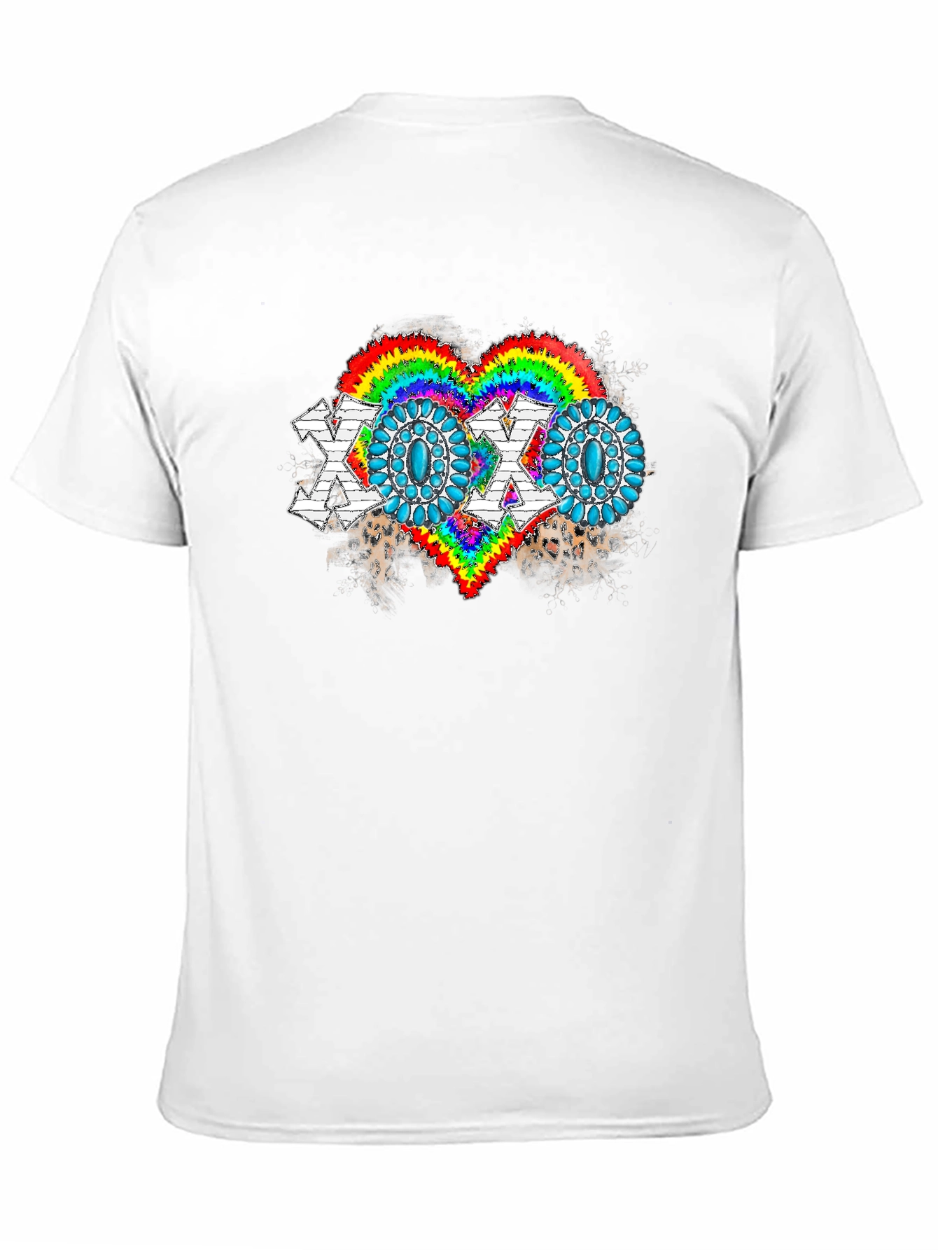 Black XOXO Rainbow Heart Graphic Tee - Soft Cotton Blend view 11