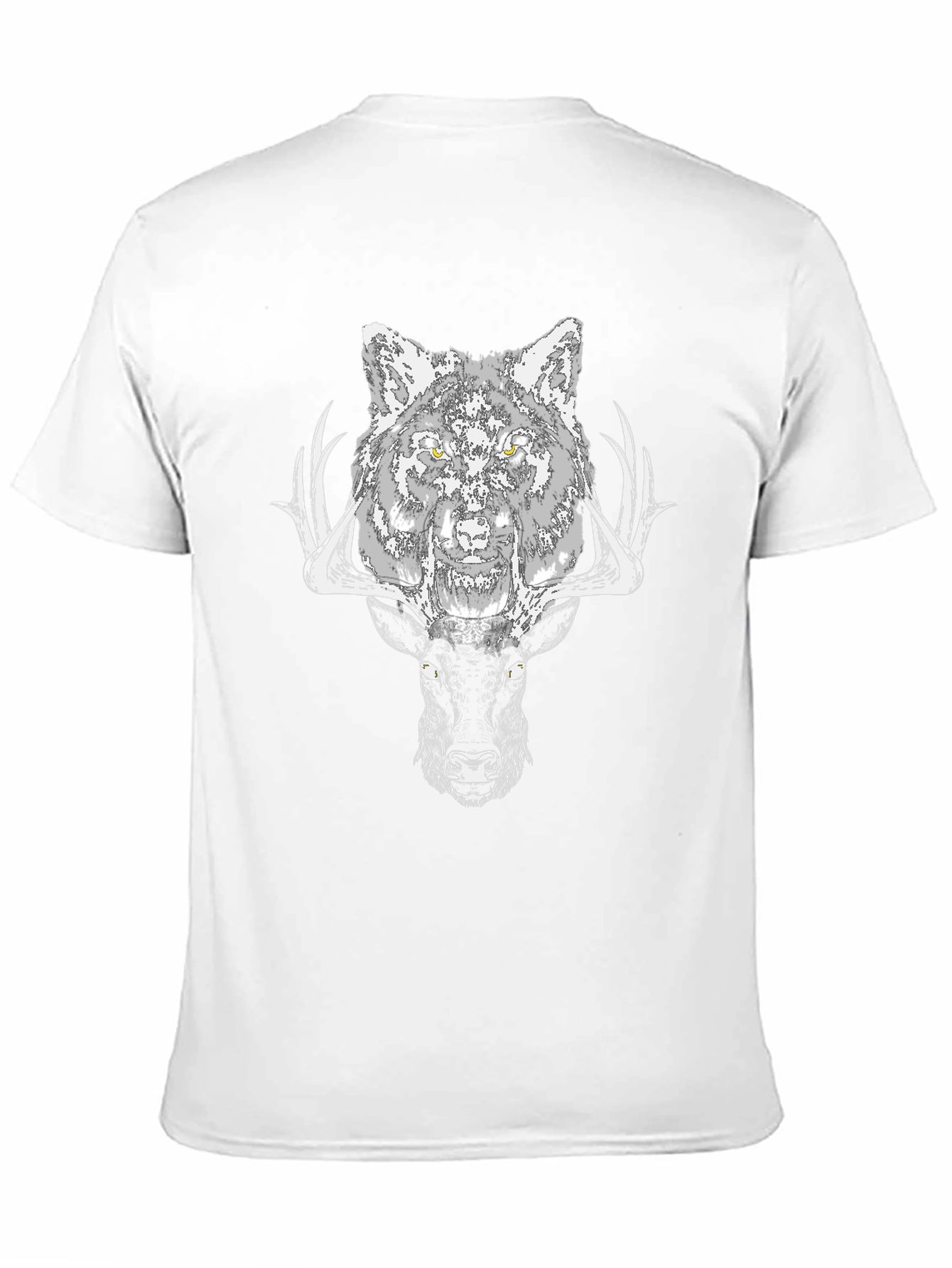 Black Wolf and Deer Graphic T-Shirt view 11