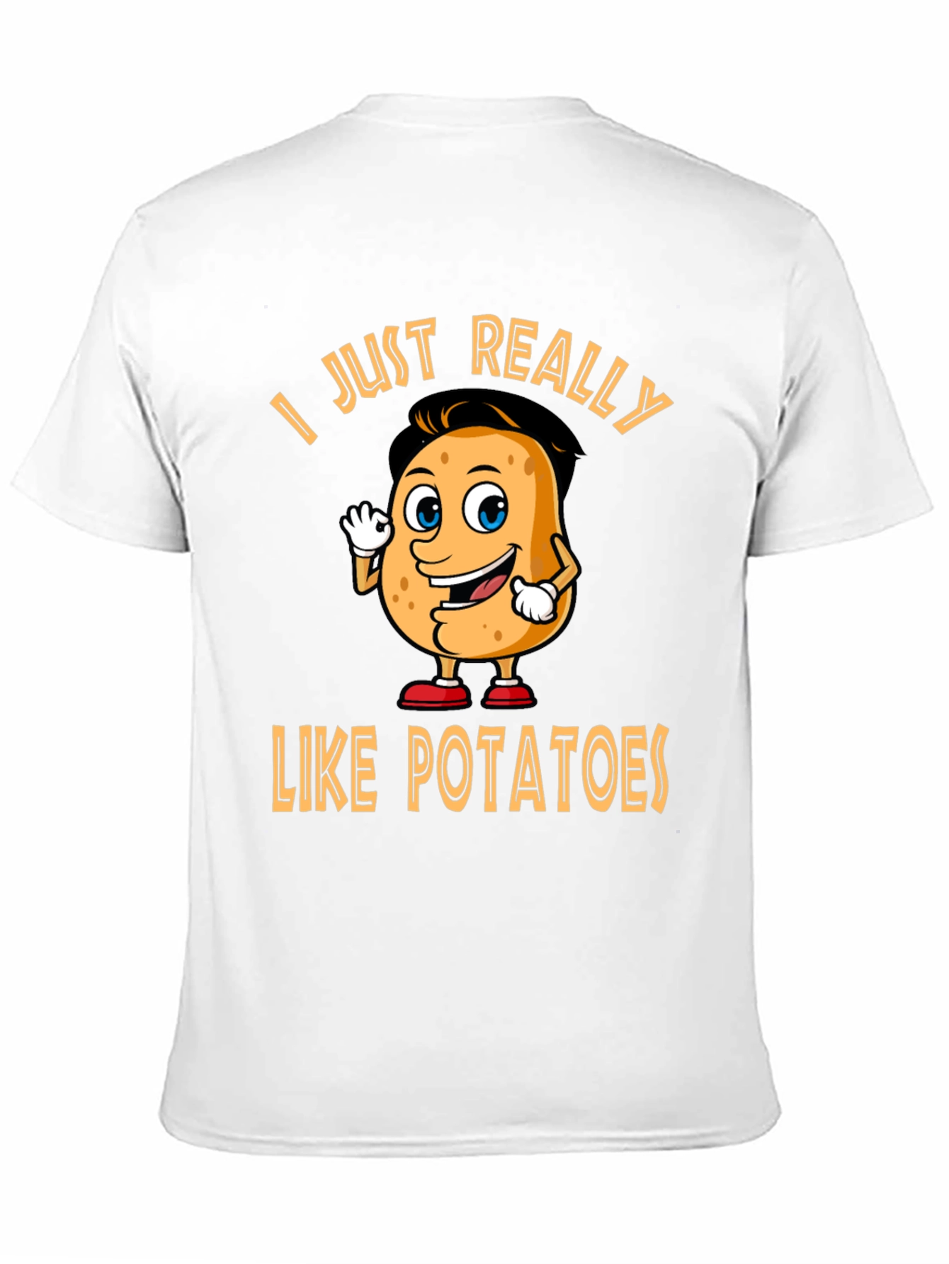 Black Funny Potato Lover T-Shirt - "I Just Really Like Potatoes" view 11