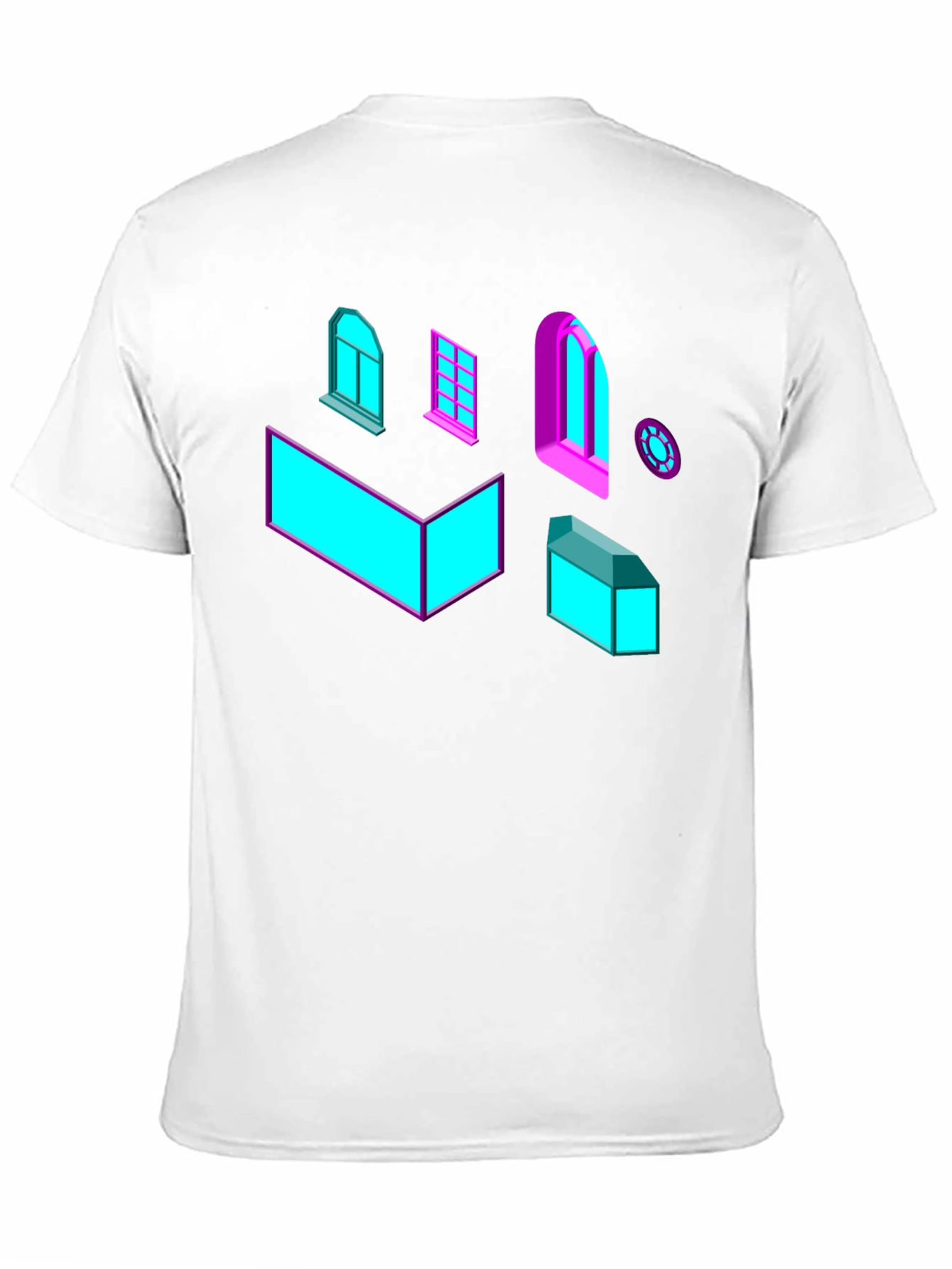 Black Geometric Windows Graphic Tee - Black view 11