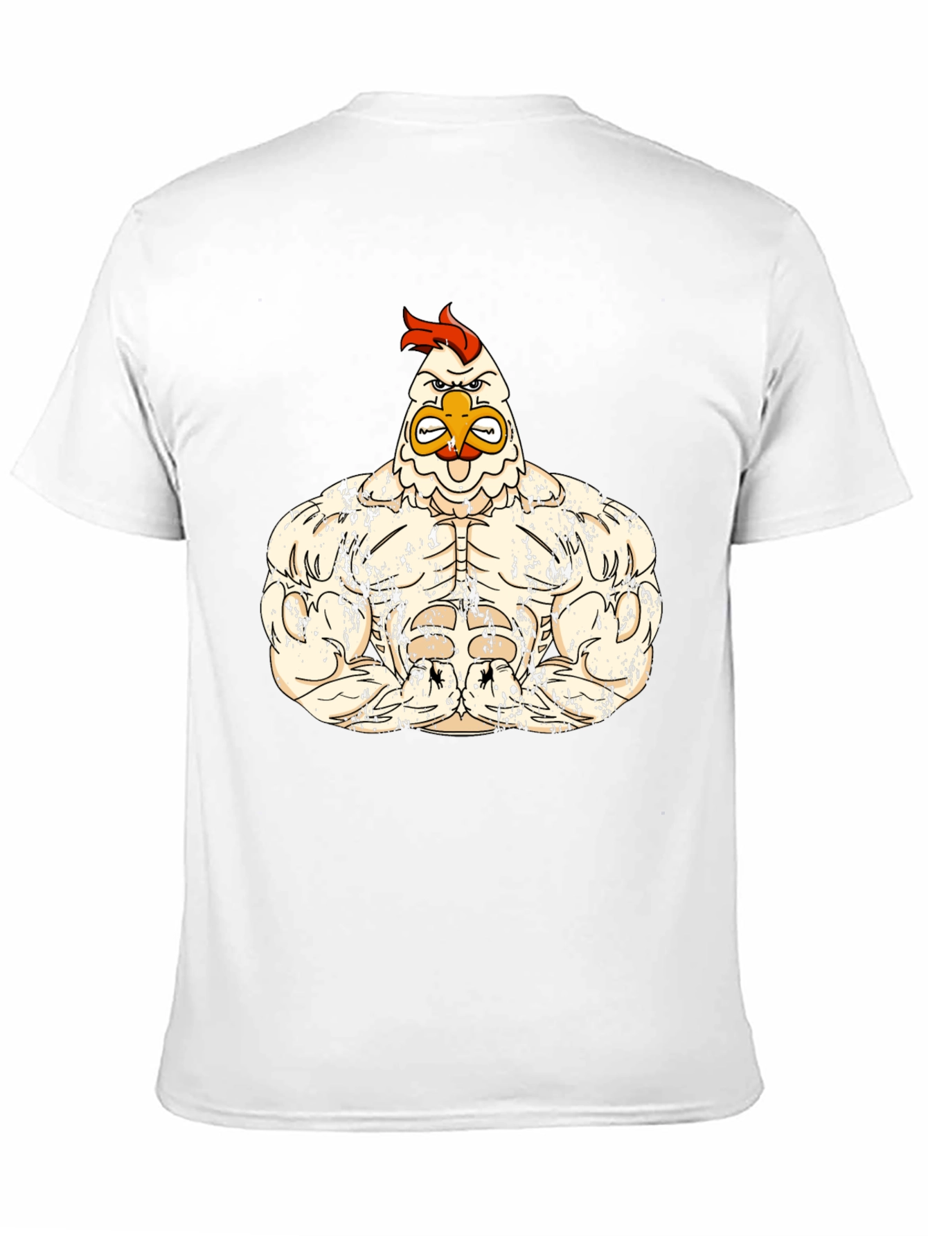 Black Muscled Chicken Graphic Tee - Black Cotton T-Shirt view 11