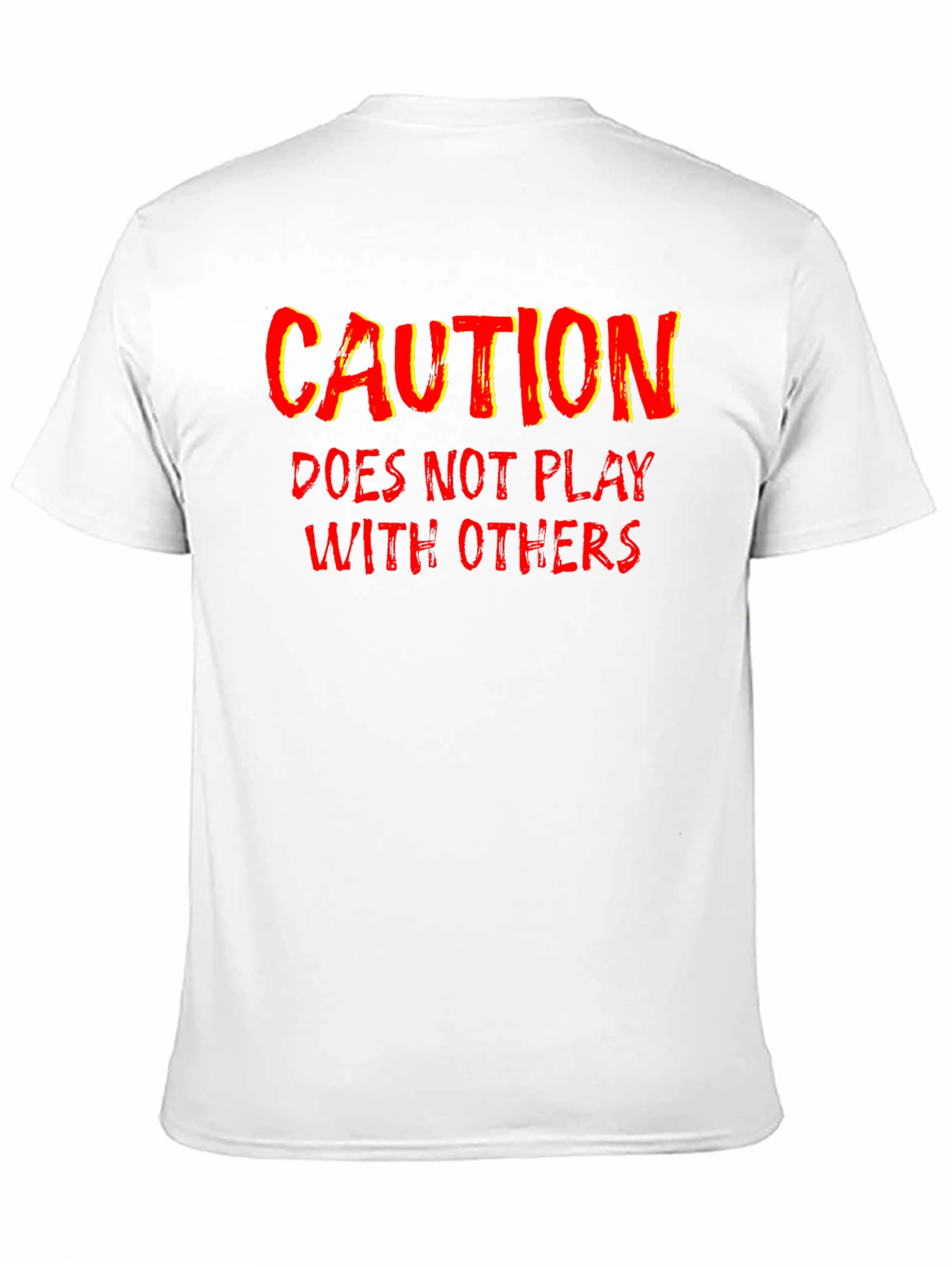 Black Caution Funny Graphic T-Shirt view 11