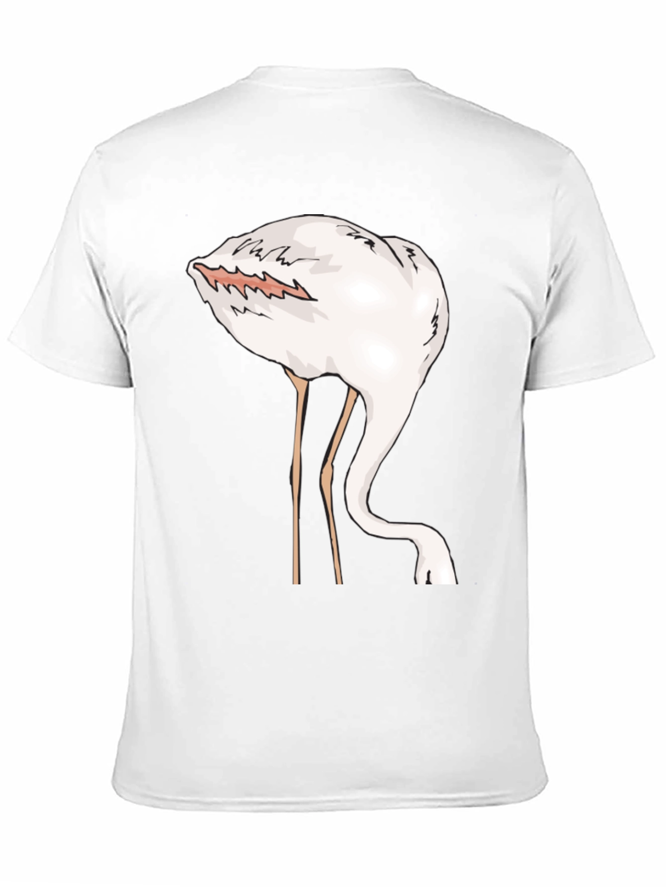 Black Funny Flamingo Head in Sand Graphic T-Shirt view 11