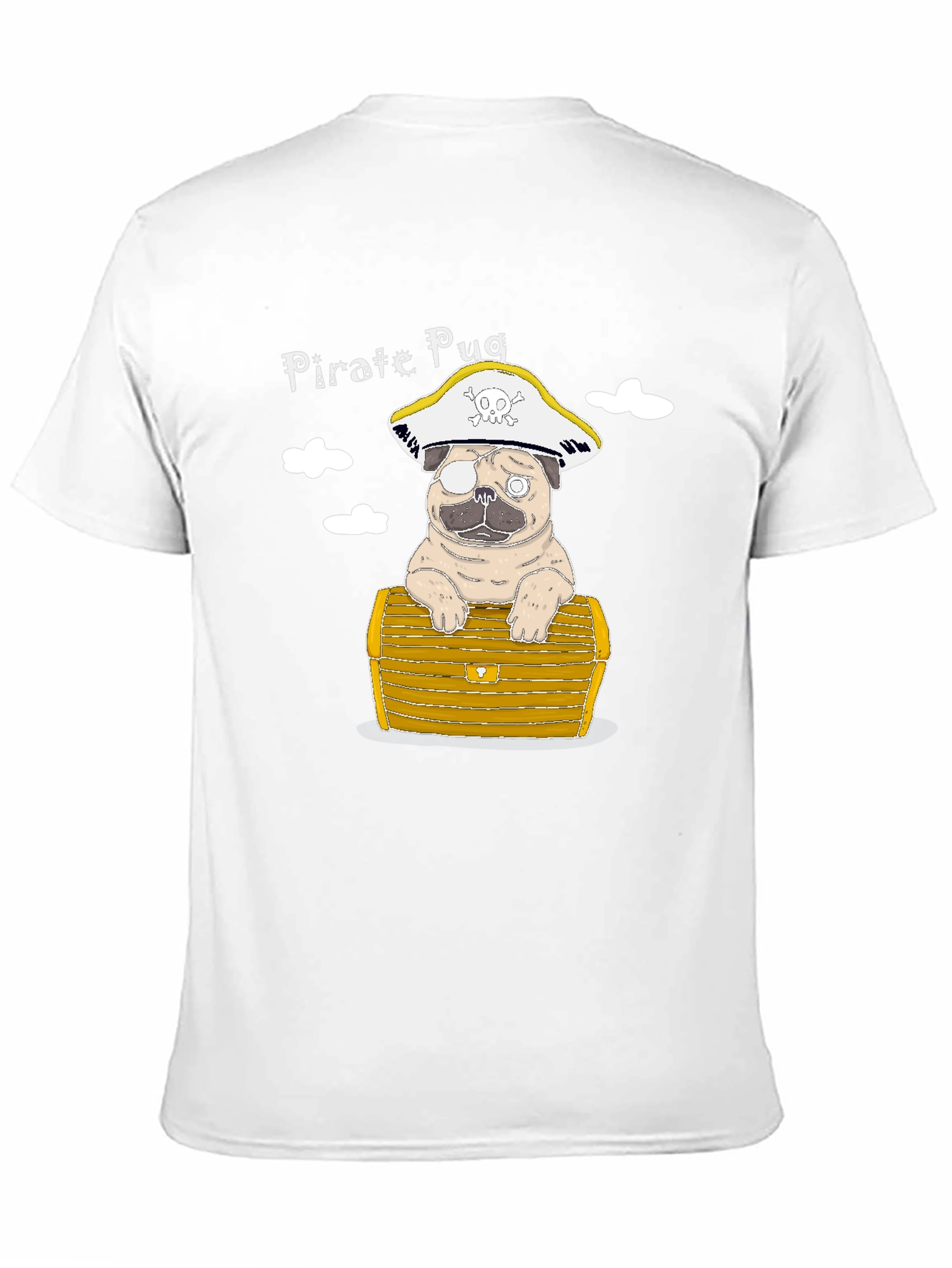 Black Pirate Pug T-Shirt - Cute Dog Graphic Tee view 11
