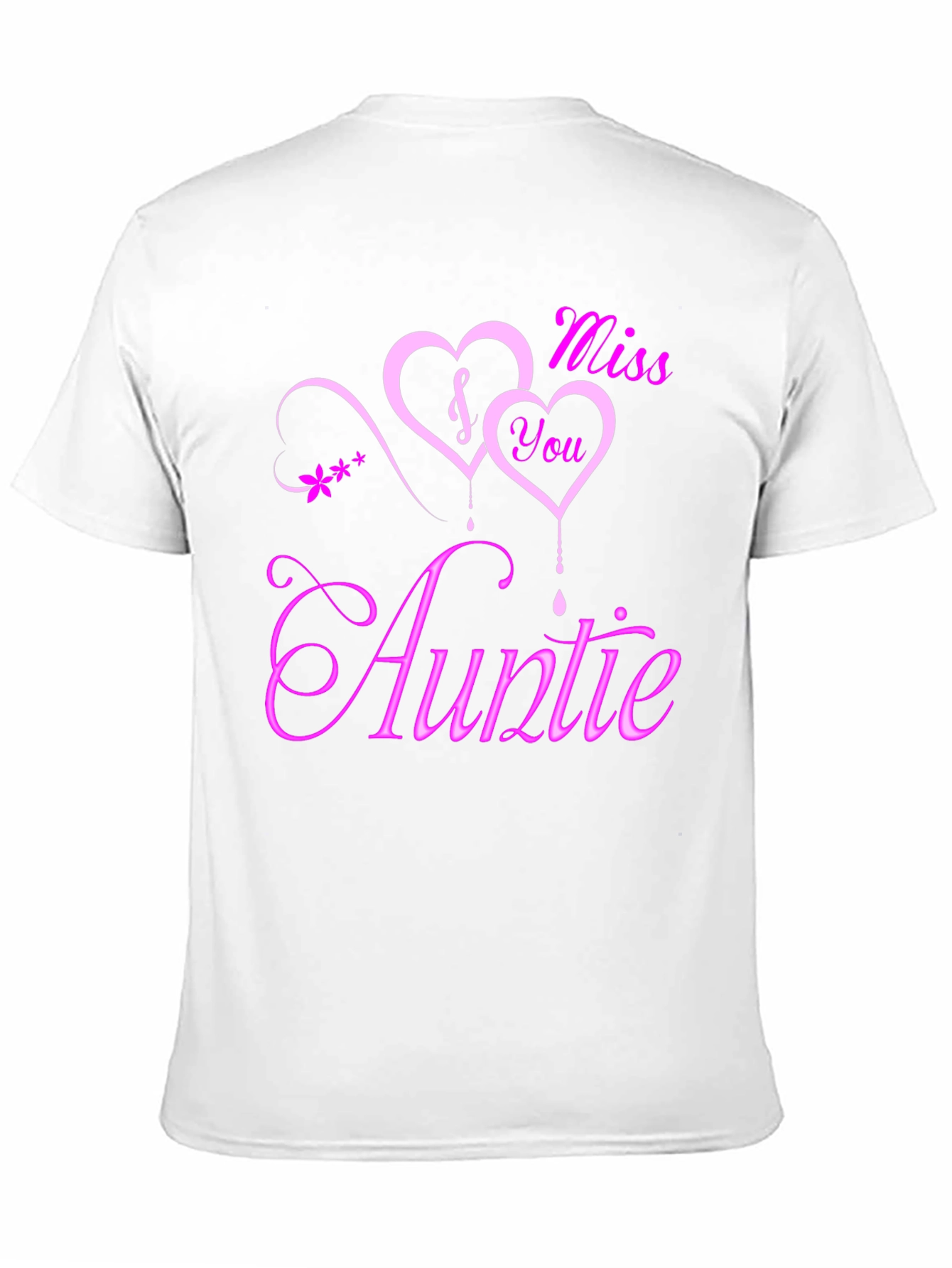 Black Miss You Auntie Black T-Shirt, Heart Design view 11