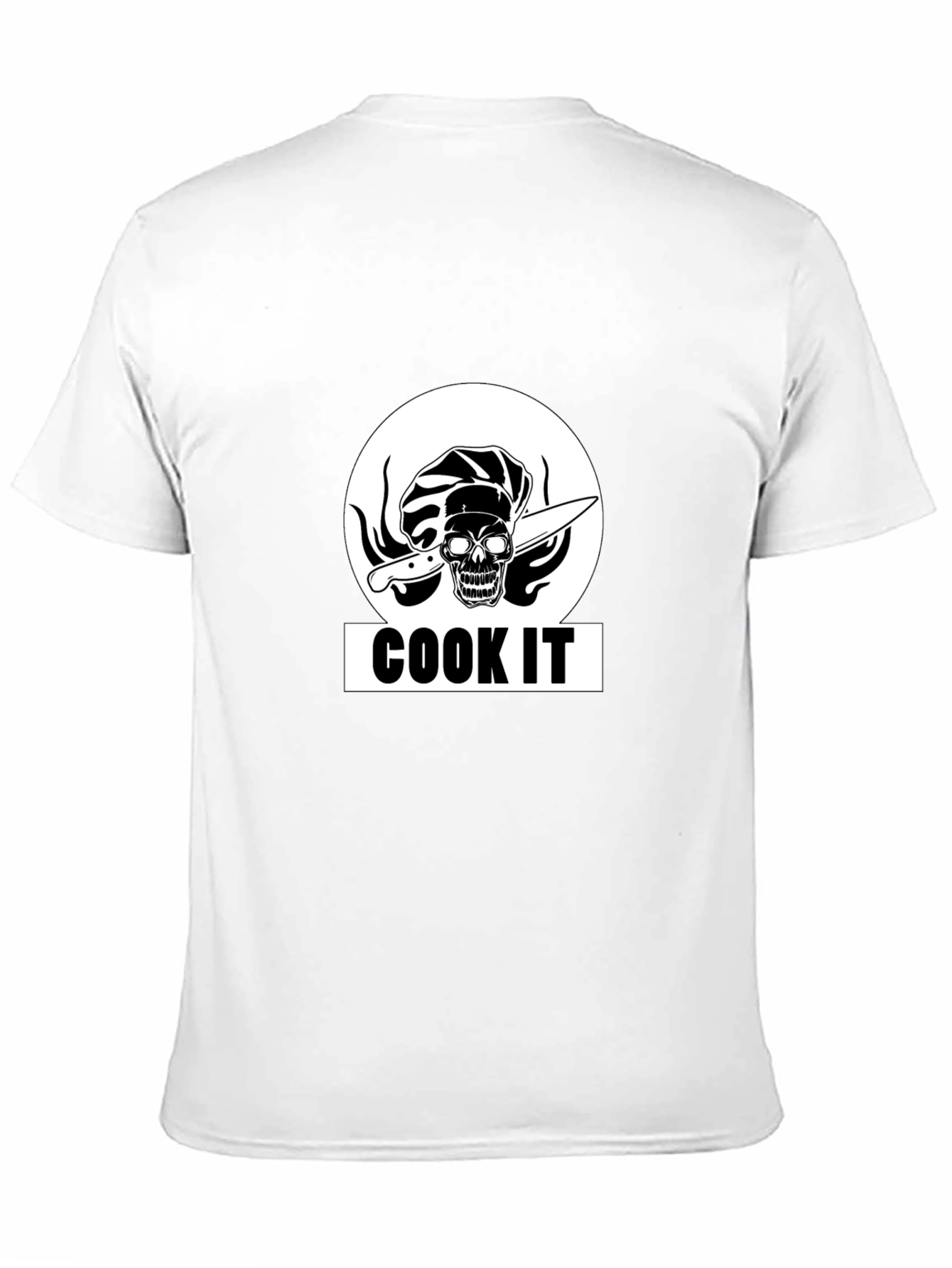 Black Cook It Skull Chef Graphic Tee - Black Cotton T-Shirt view 11