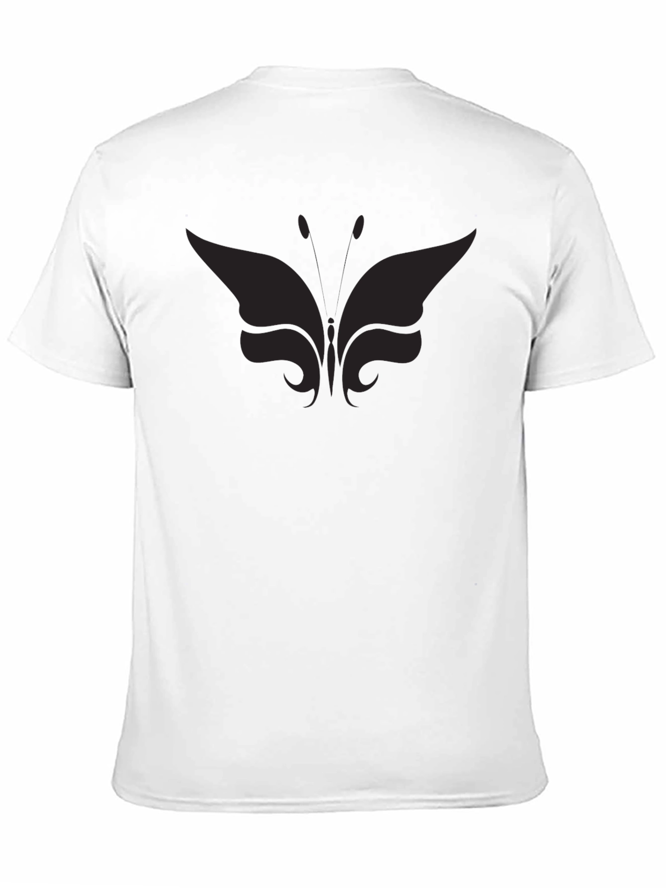 Black Men's Black Butterfly Graphic T-Shirt Casual Crew Neck view 11