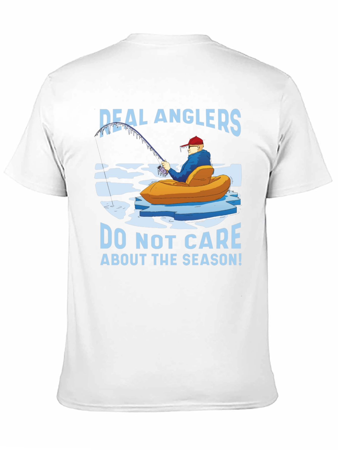 Black Real Anglers Winter Fishing T-Shirt view 11