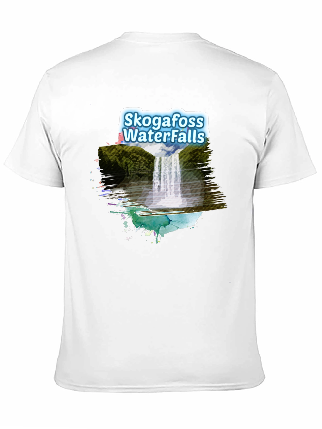 Black Skogafoss Waterfalls Graphic Tee - Black view 11