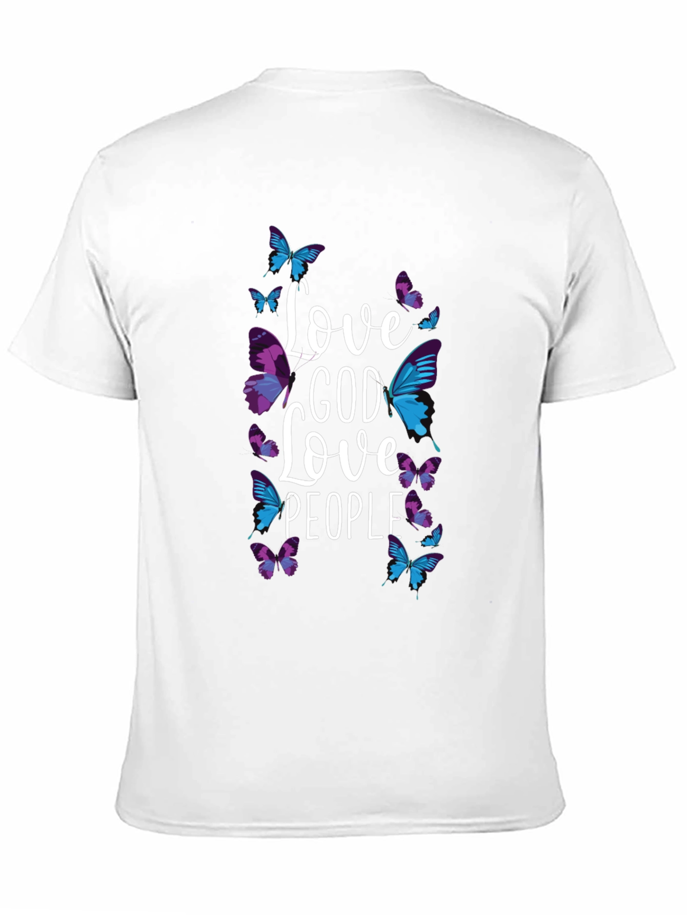 Black Love God Love People Butterfly Graphic Tee view 11