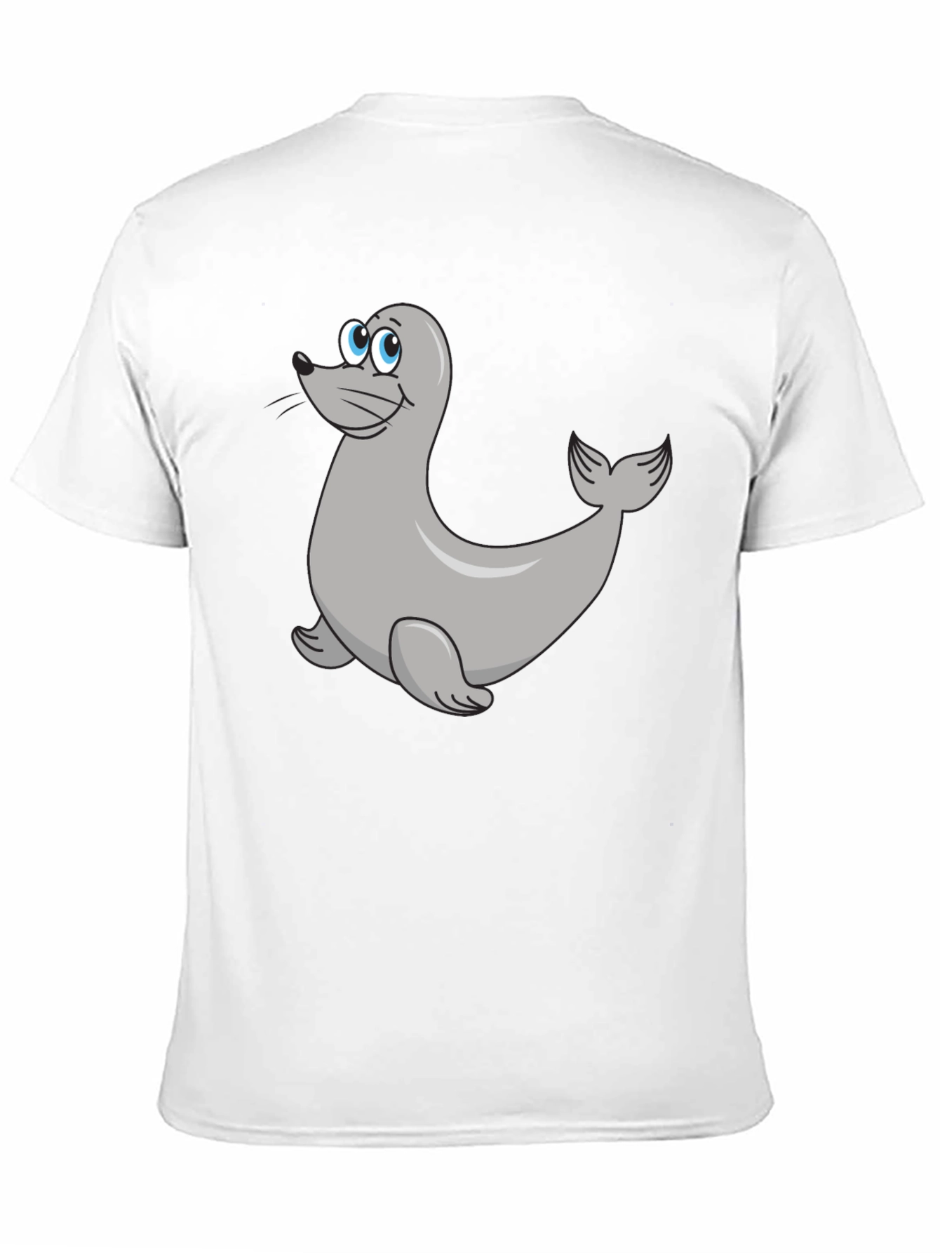 Black Seal Cartoon Black T-Shirt view 11