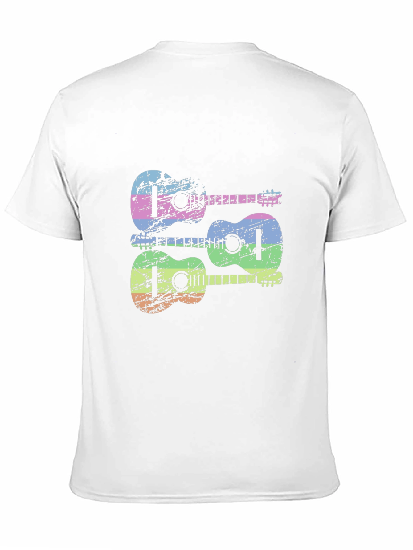 Black Rainbow Guitar Graphic Tee - Black Cotton Shirt view 11