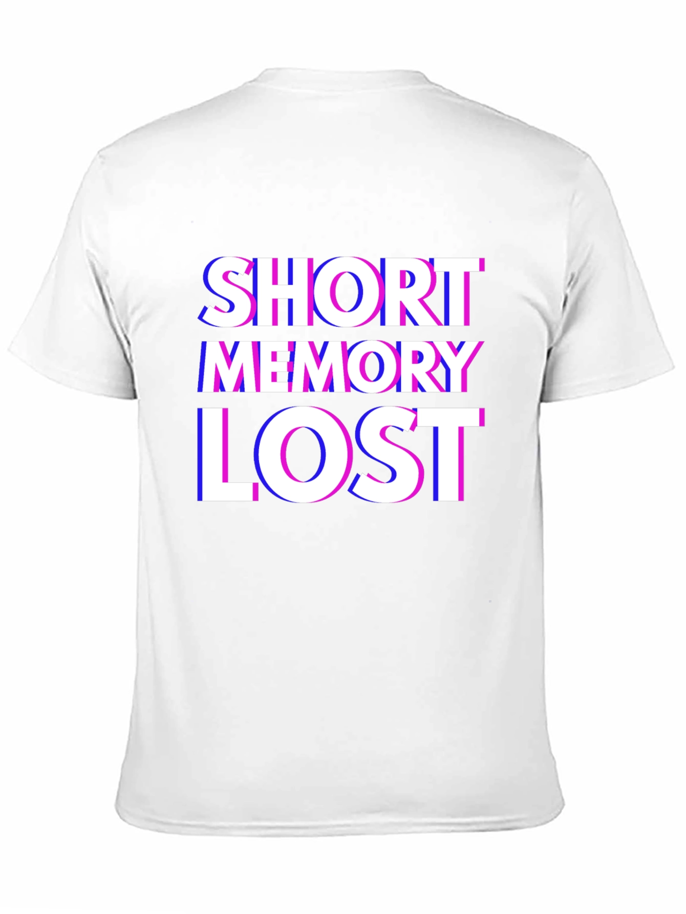 Black Short Memory Lost Graphic Tee - Novelty Humor T-Shirt view 11
