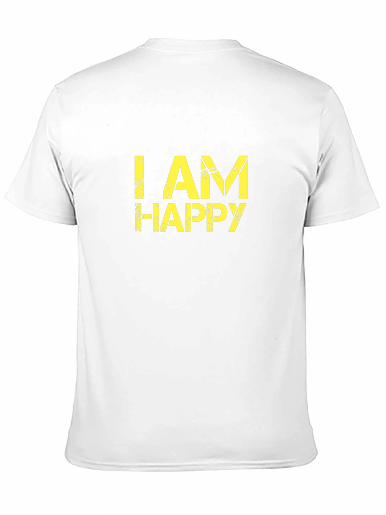 Black I Am Happy Graphic Tee - Black Cotton T-Shirt view 11