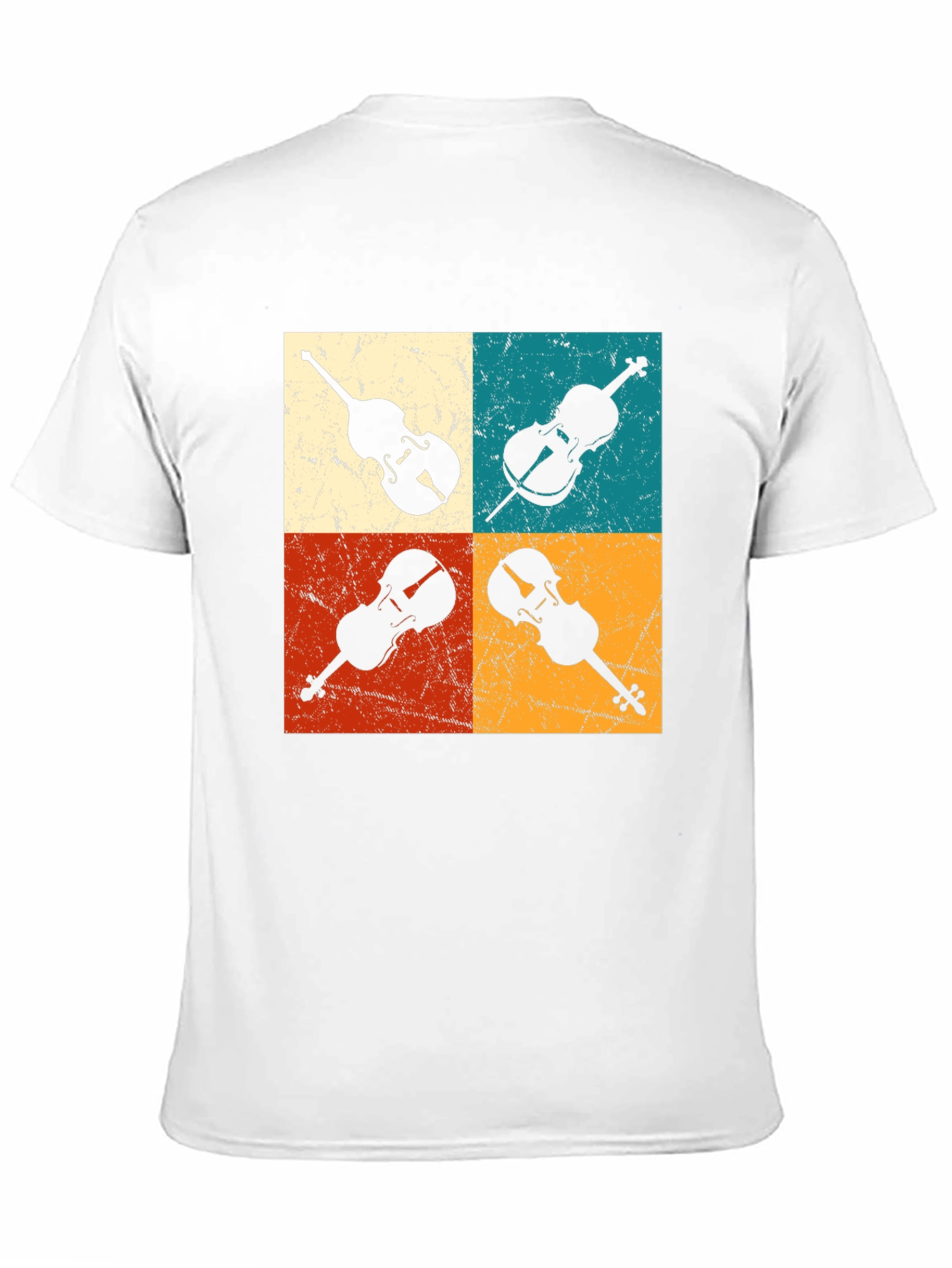 Black Retro Violin Collage Graphic Tee view 11
