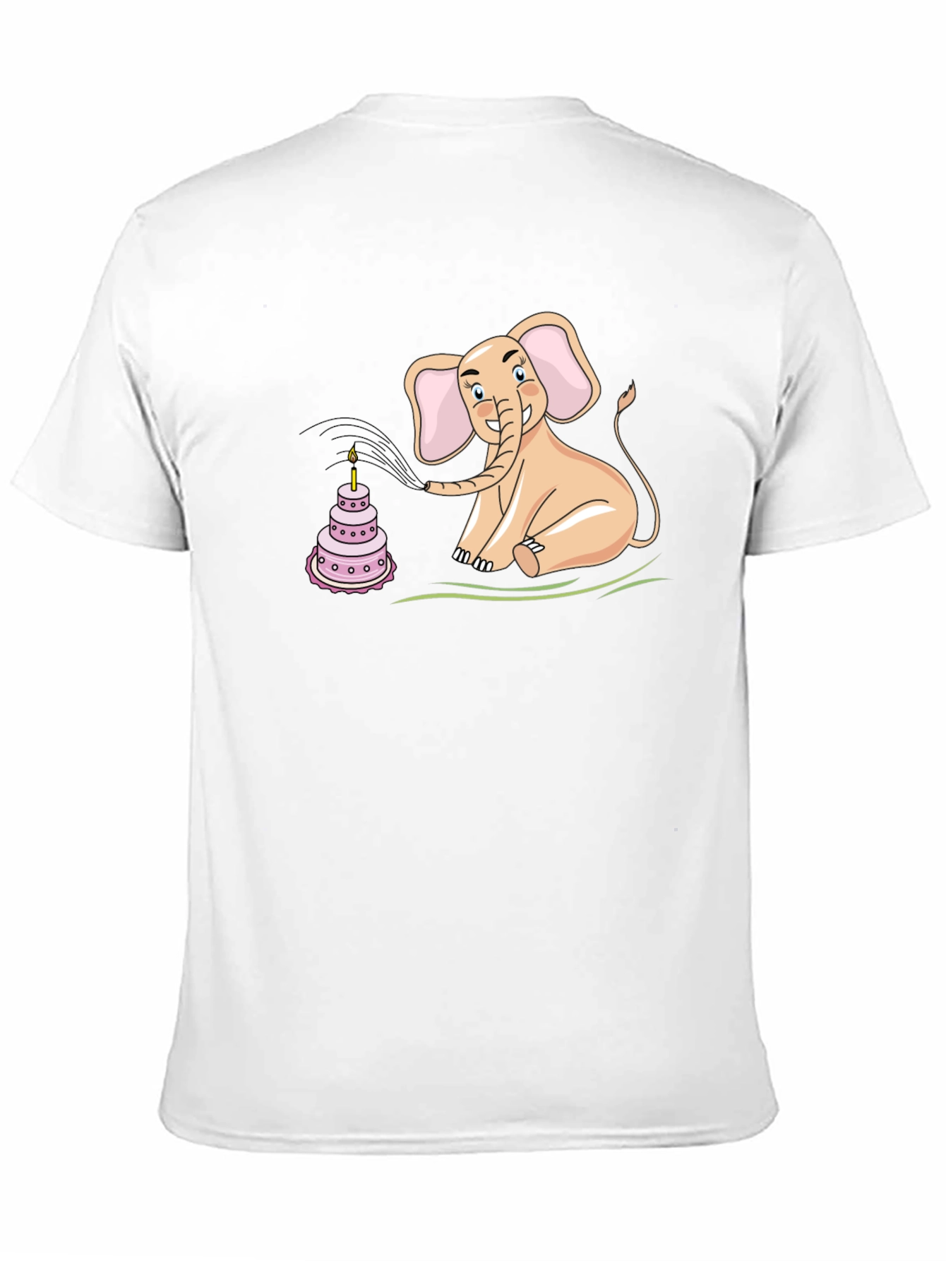 Black Elephant Blowing Out Birthday Cake Candle T-Shirt view 11