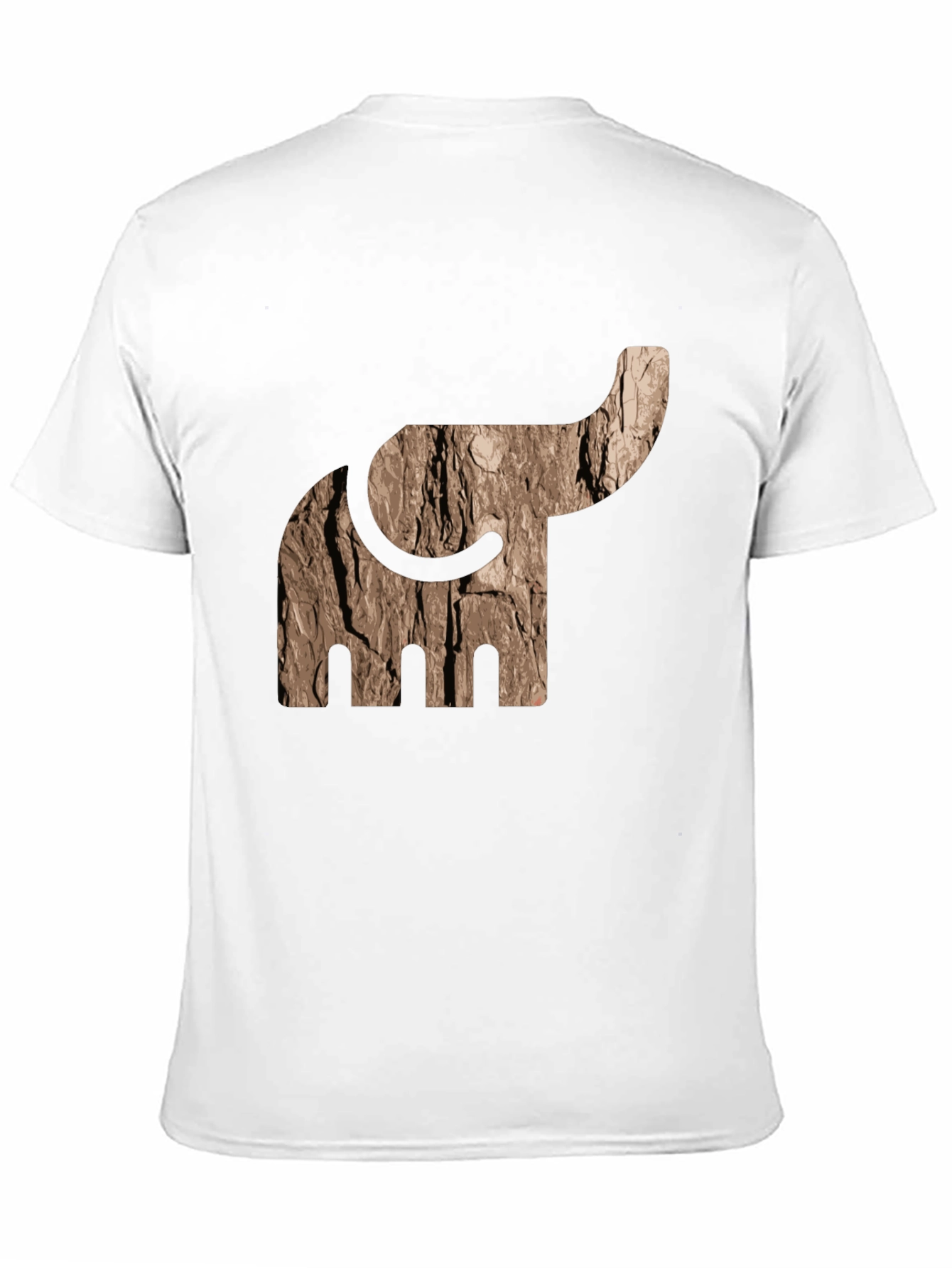 Black Abstract Elephant Tree Bark Print Black T-Shirt view 11