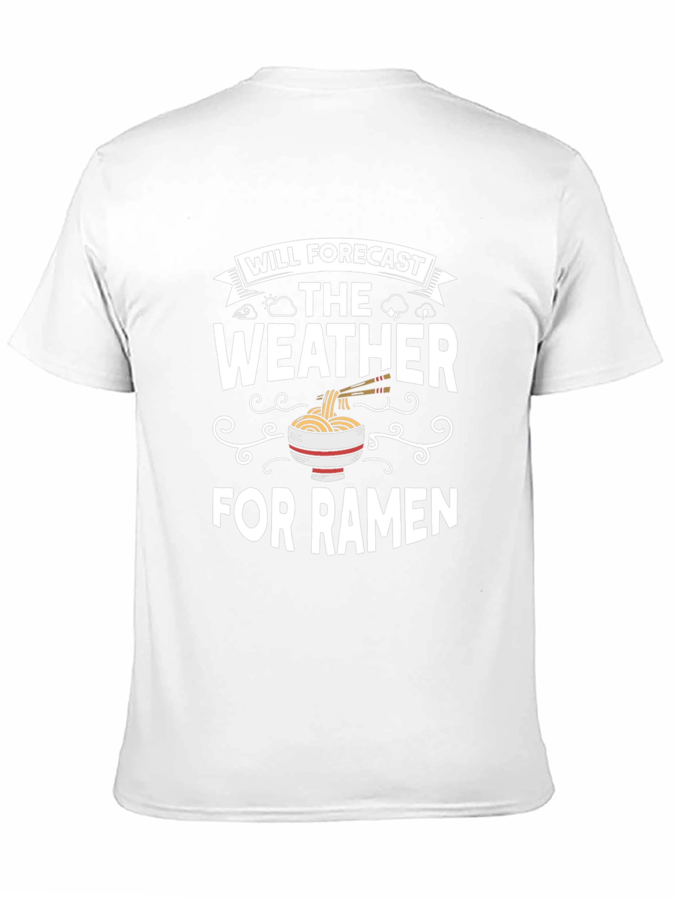 Black Funny Ramen Weather Forecast T-Shirt view 11