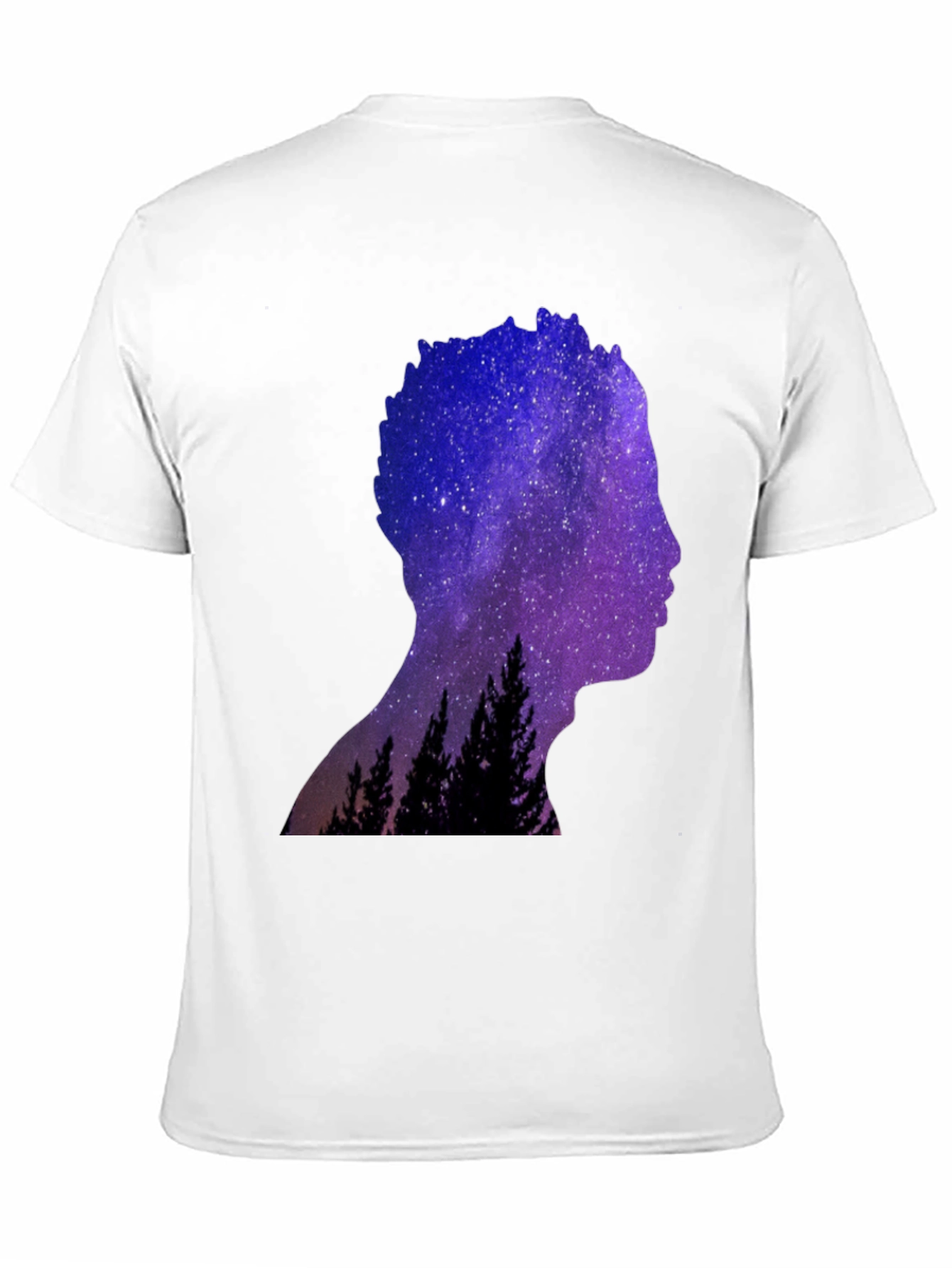Black Galaxy Silhouette Graphic Tee - Men's Black T-Shirt view 11