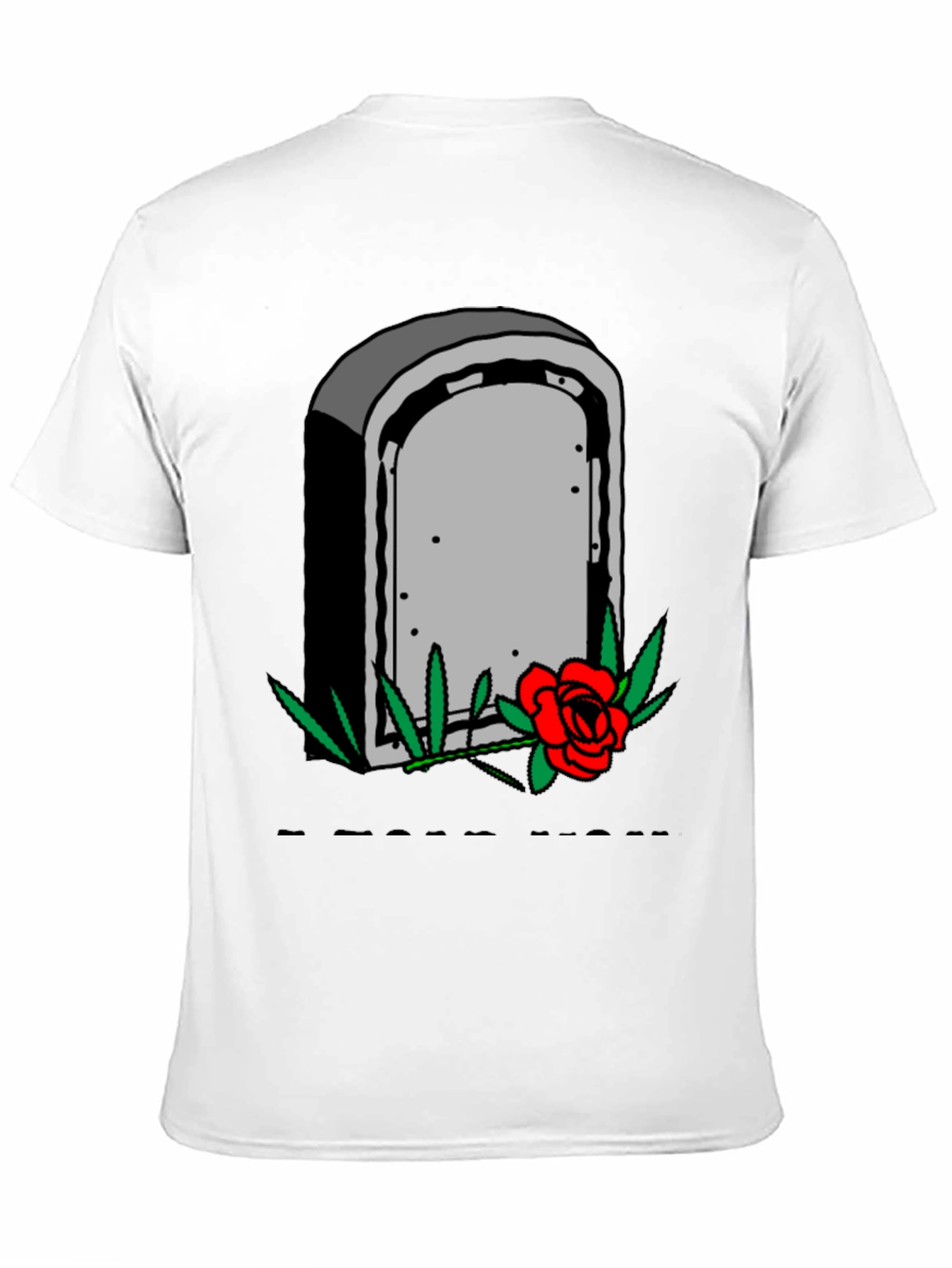 Black Grave & Rose Graphic T-Shirt - Edgy Casual Wear view 11