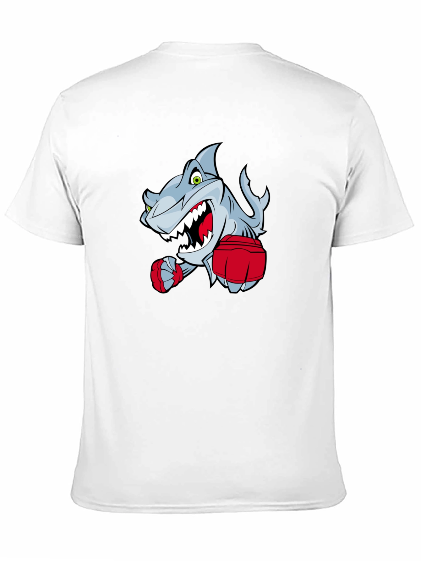 Black Cartoon Shark Boxer Graphic T-Shirt view 11
