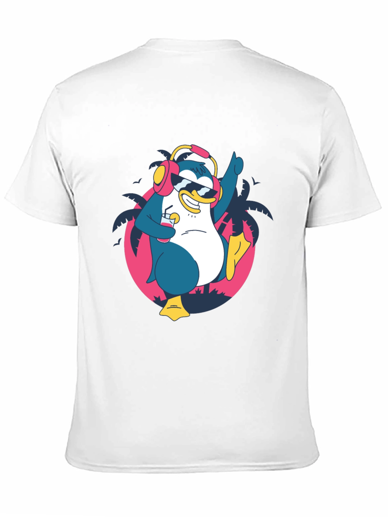 Black Cool Penguin Graphic Tee - Black Cotton Shirt view 11