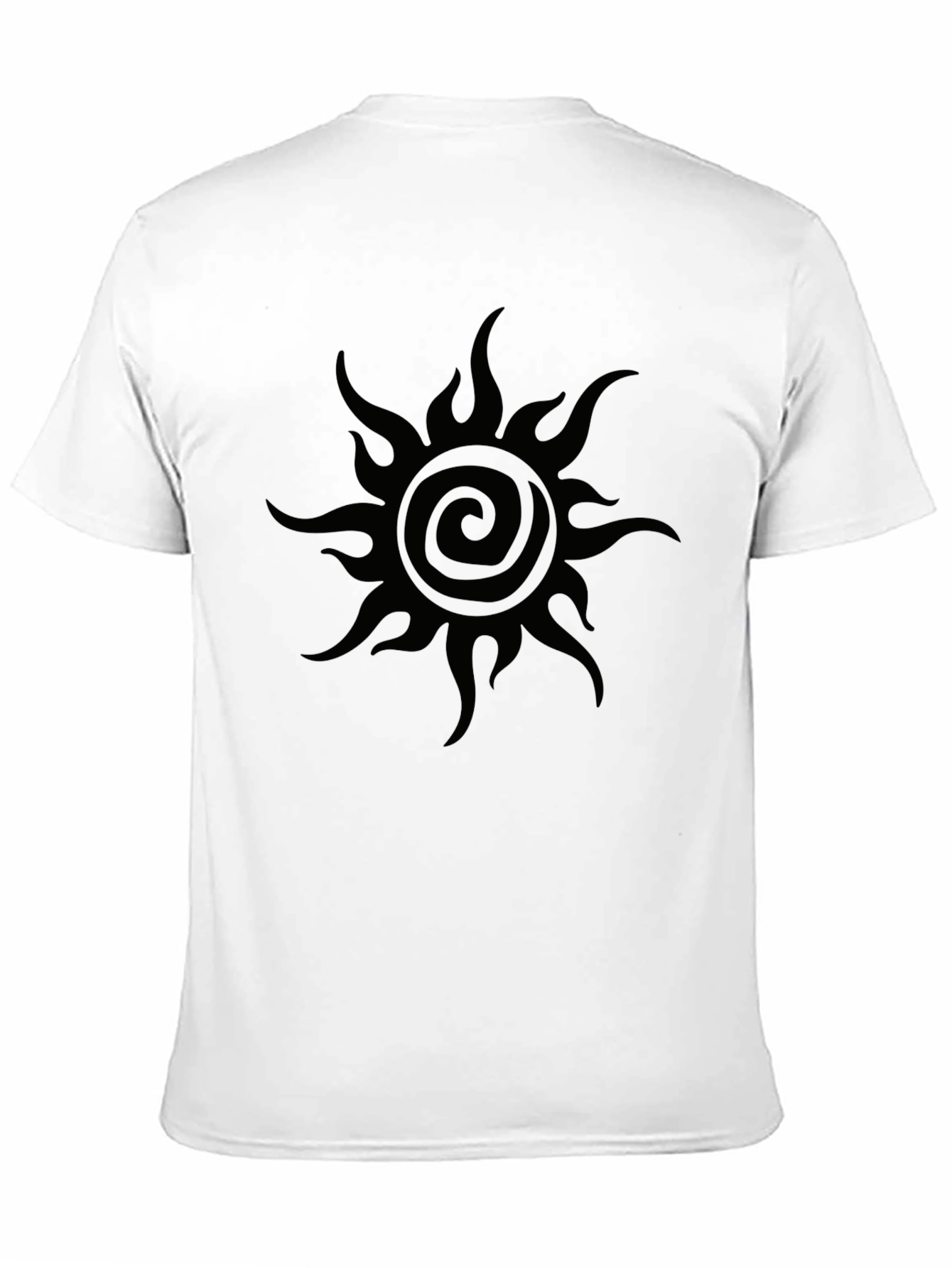 Black Men's Black T-Shirt with Sun Swirl Design view 11