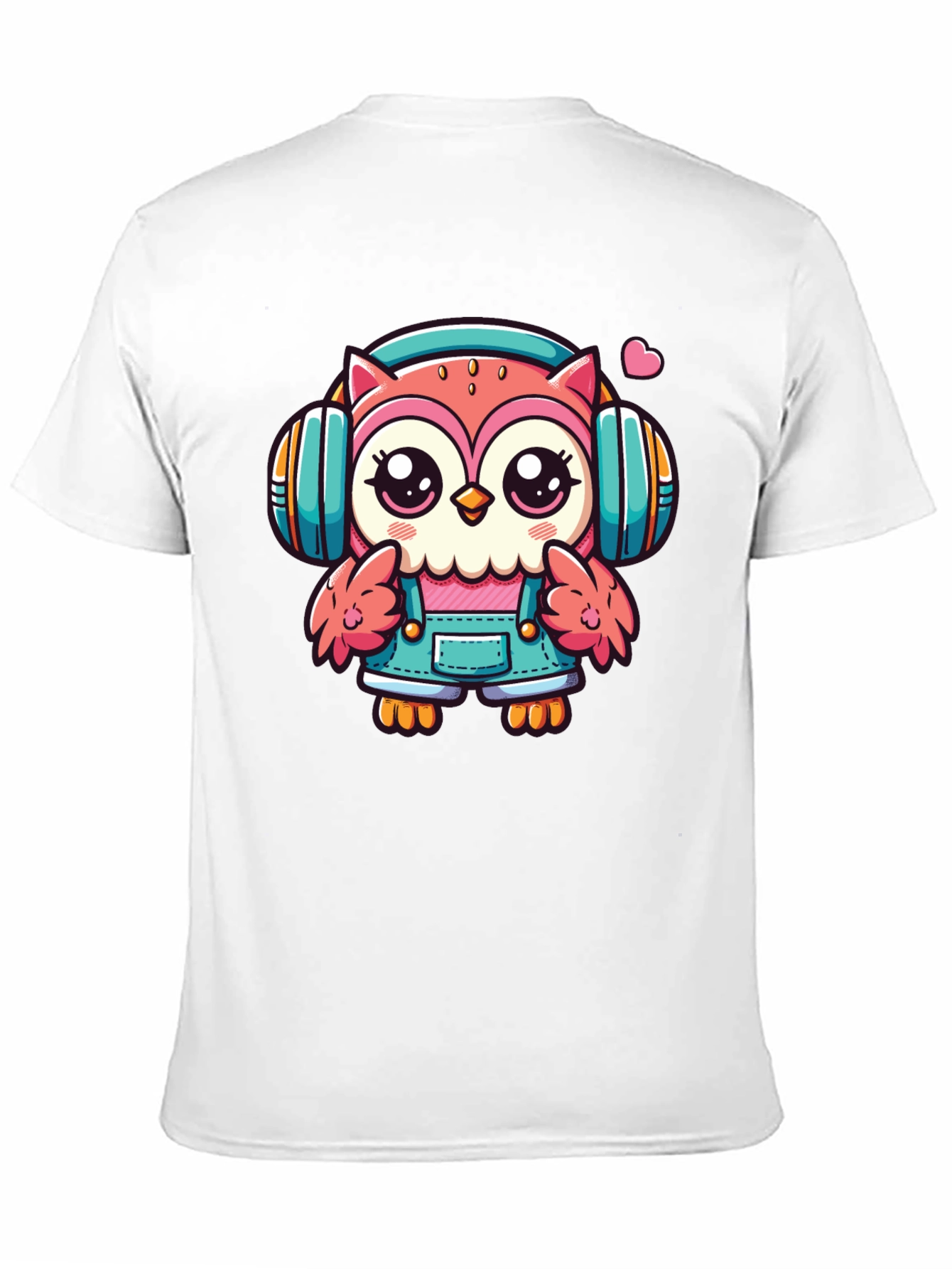 Black Owl DJ T-Shirt: Cute Cartoon Animal Tee view 11