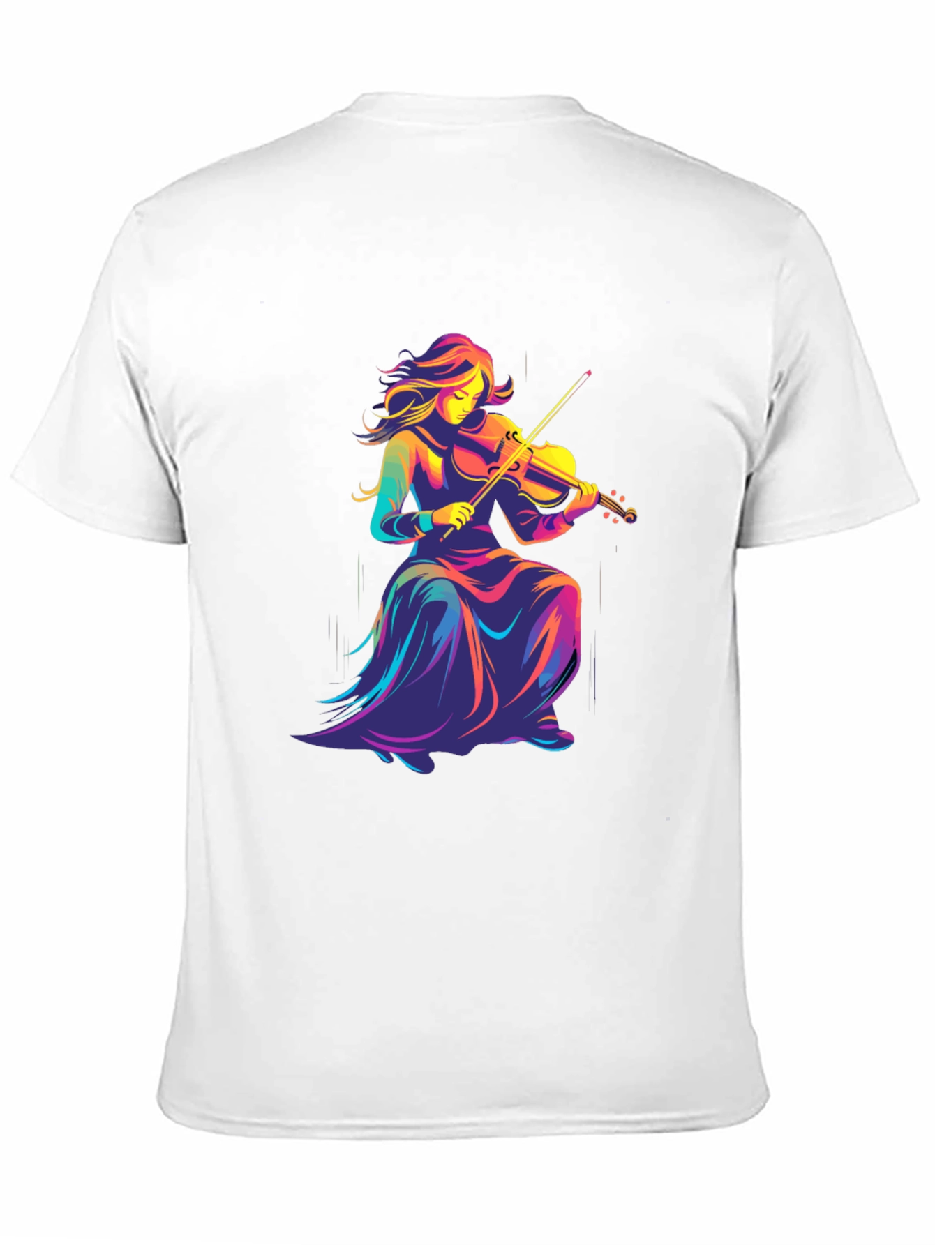 Black Vibrant Violinist Graphic Tee - Black Cotton Comfort view 11