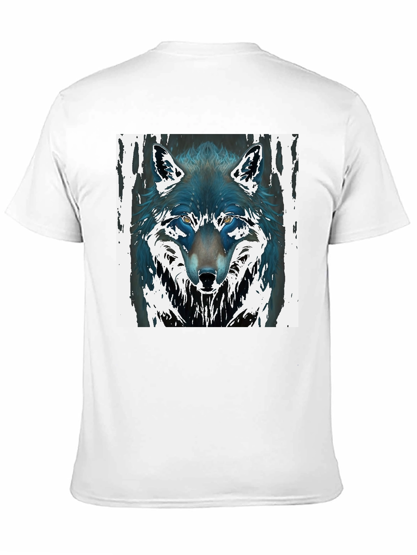 Black Wolf Graphic Black Tee - Men's Fashion view 11
