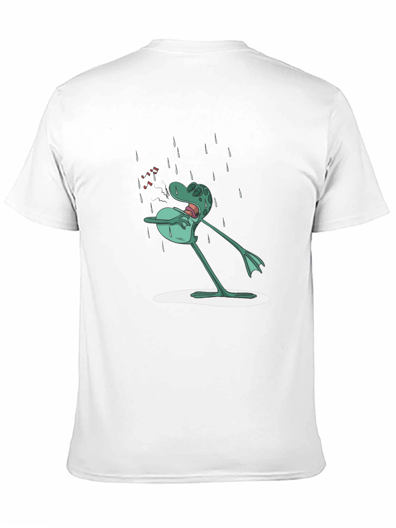 Black Frog in Rain Men's Graphic Tee - Black view 11