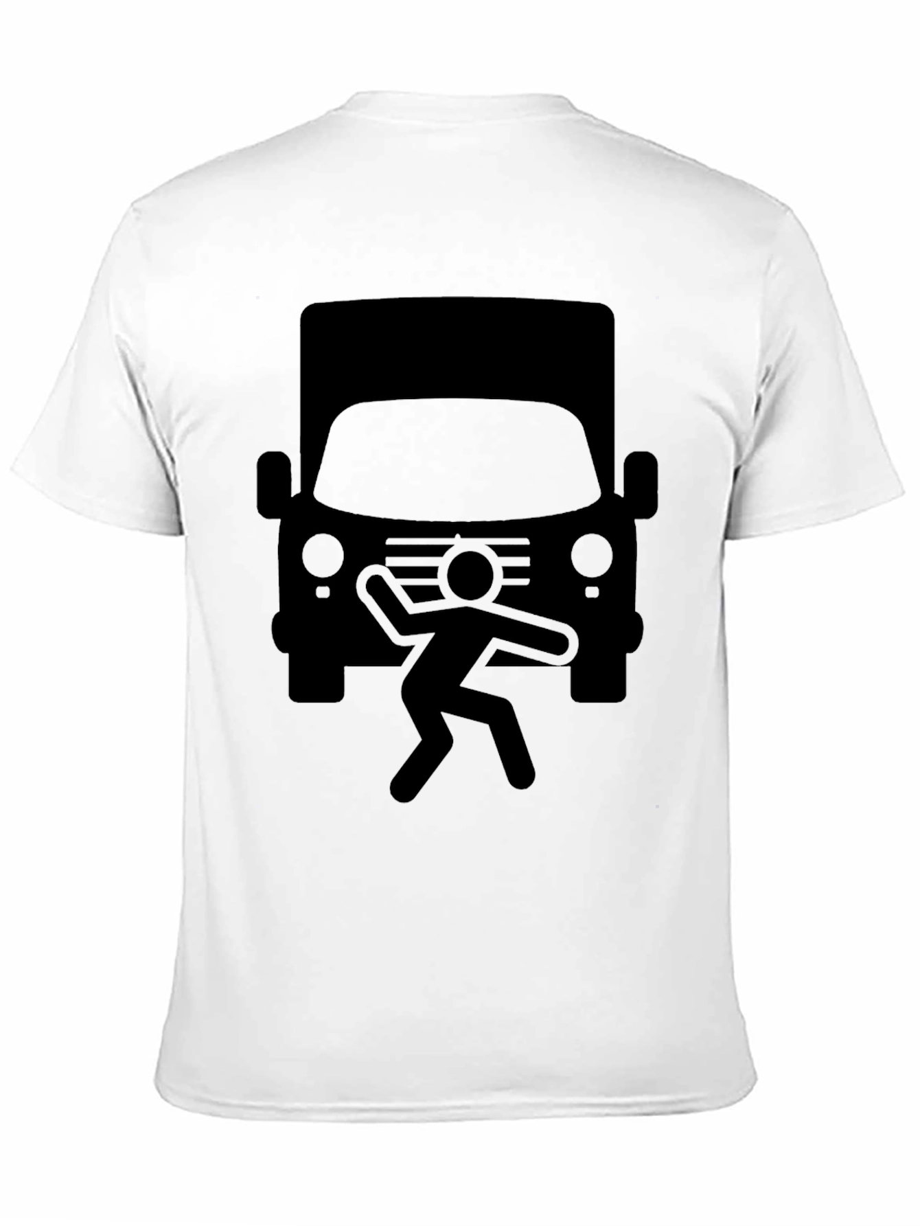 Black Truck vs Man Humor T-Shirt view 11