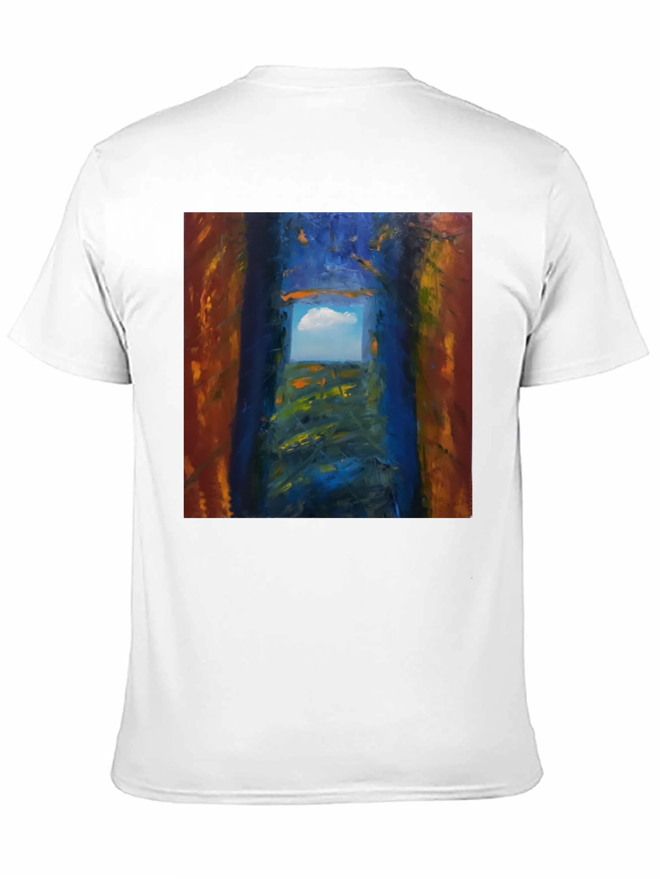 Black Abstract Art T-Shirt - Artistic Landscape Print view 11