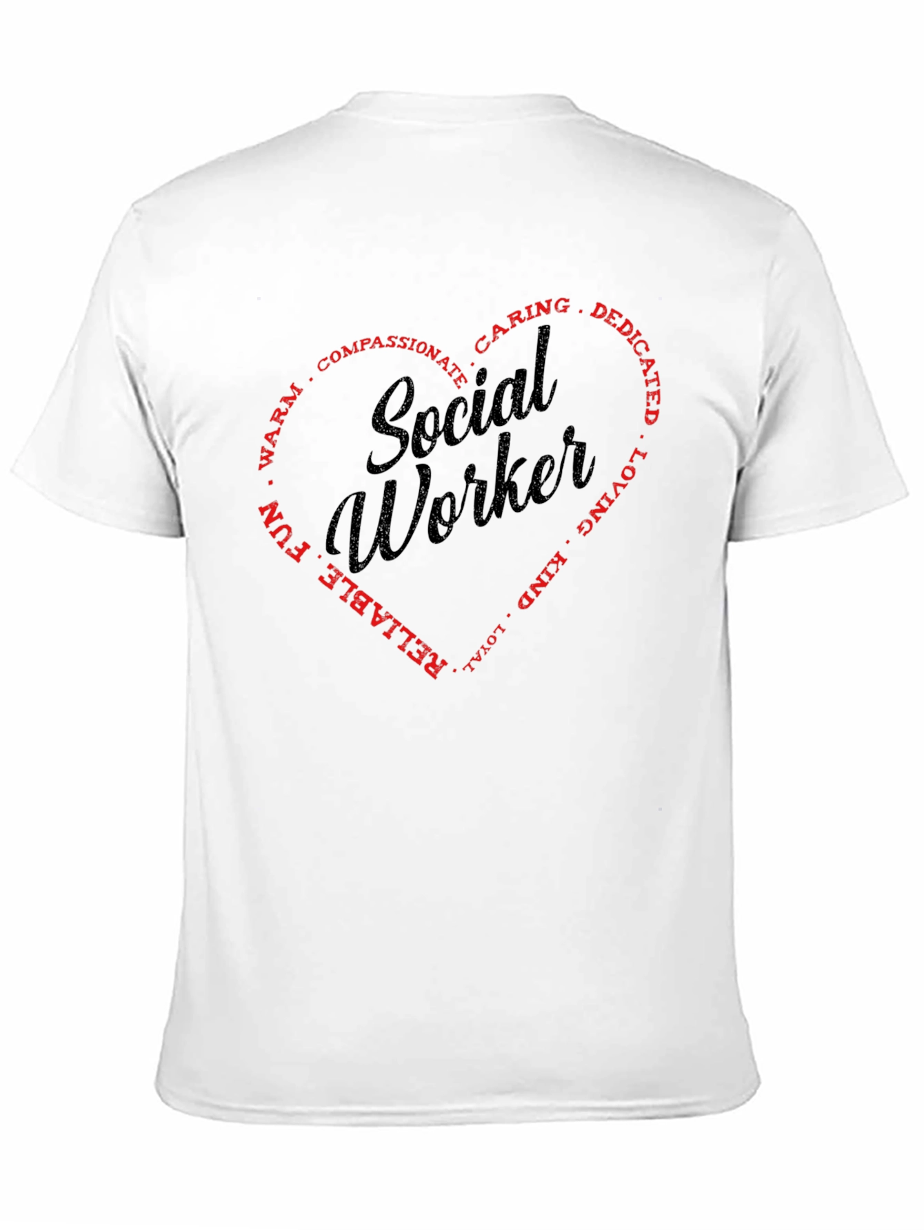 Black Social Worker Heart Graphic T-Shirt - Black view 11