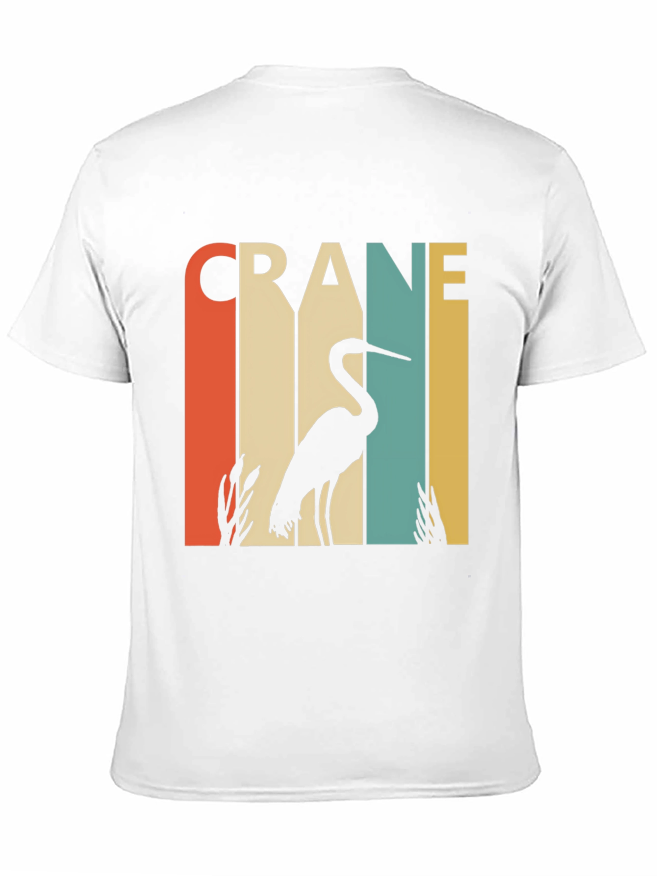 Black Vintage Crane Bird T-Shirt - Retro Design view 11