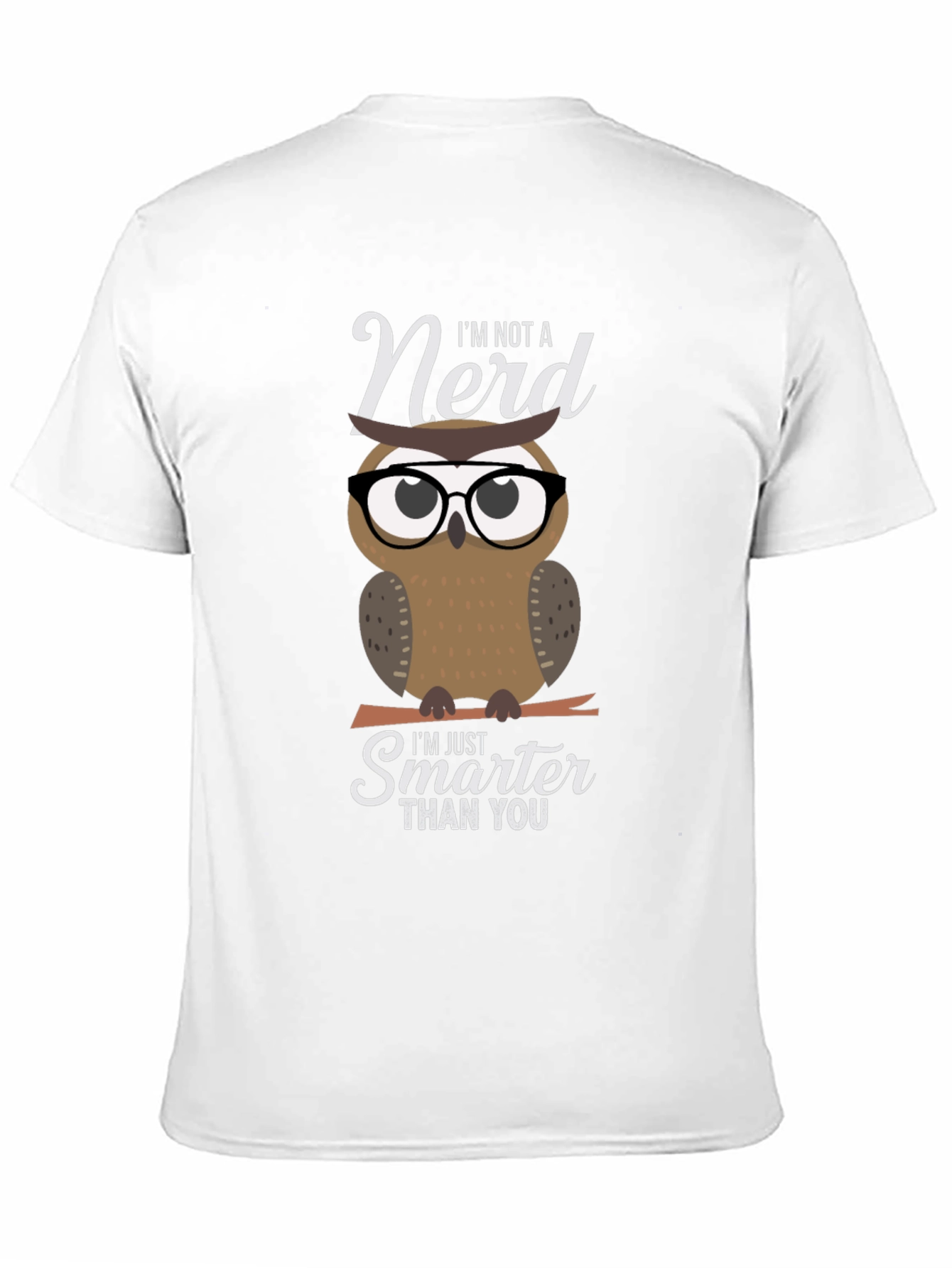 Black Smart Owl Graphic T-Shirt - Nerd Humor Tee view 11