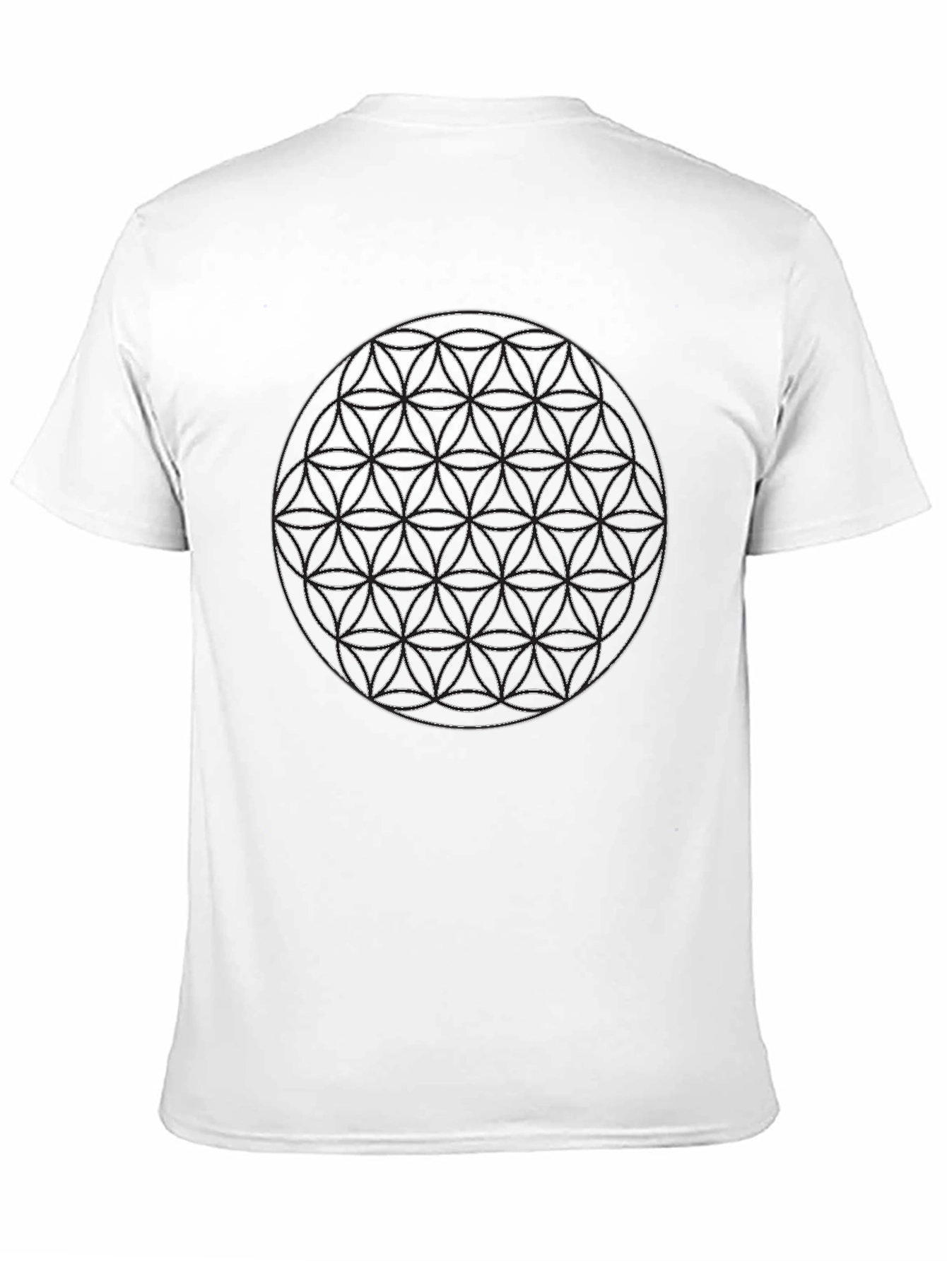 Black Geometric Circle Design Black T-Shirt view 11