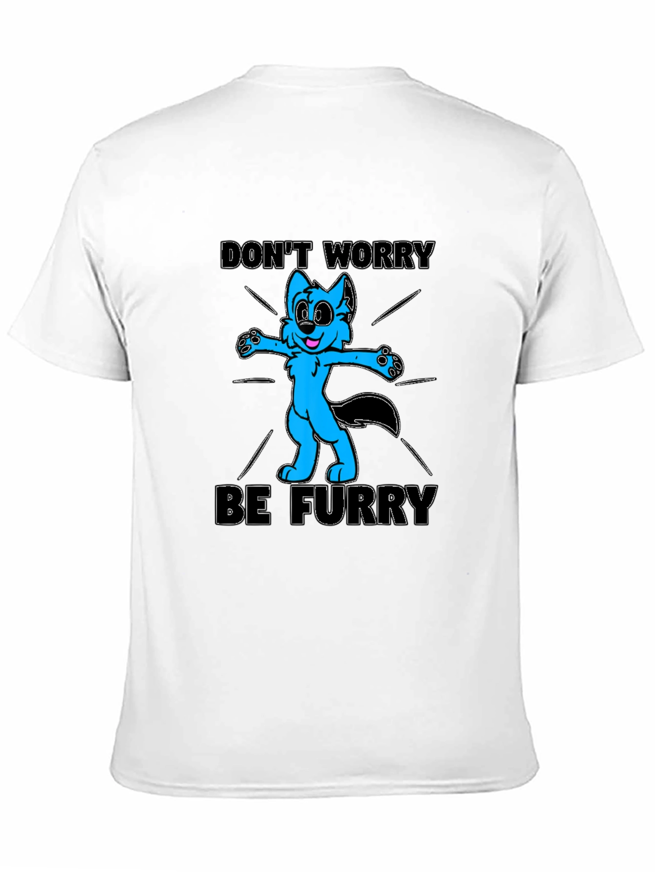 Black Don't Worry Be Furry T-Shirt view 11