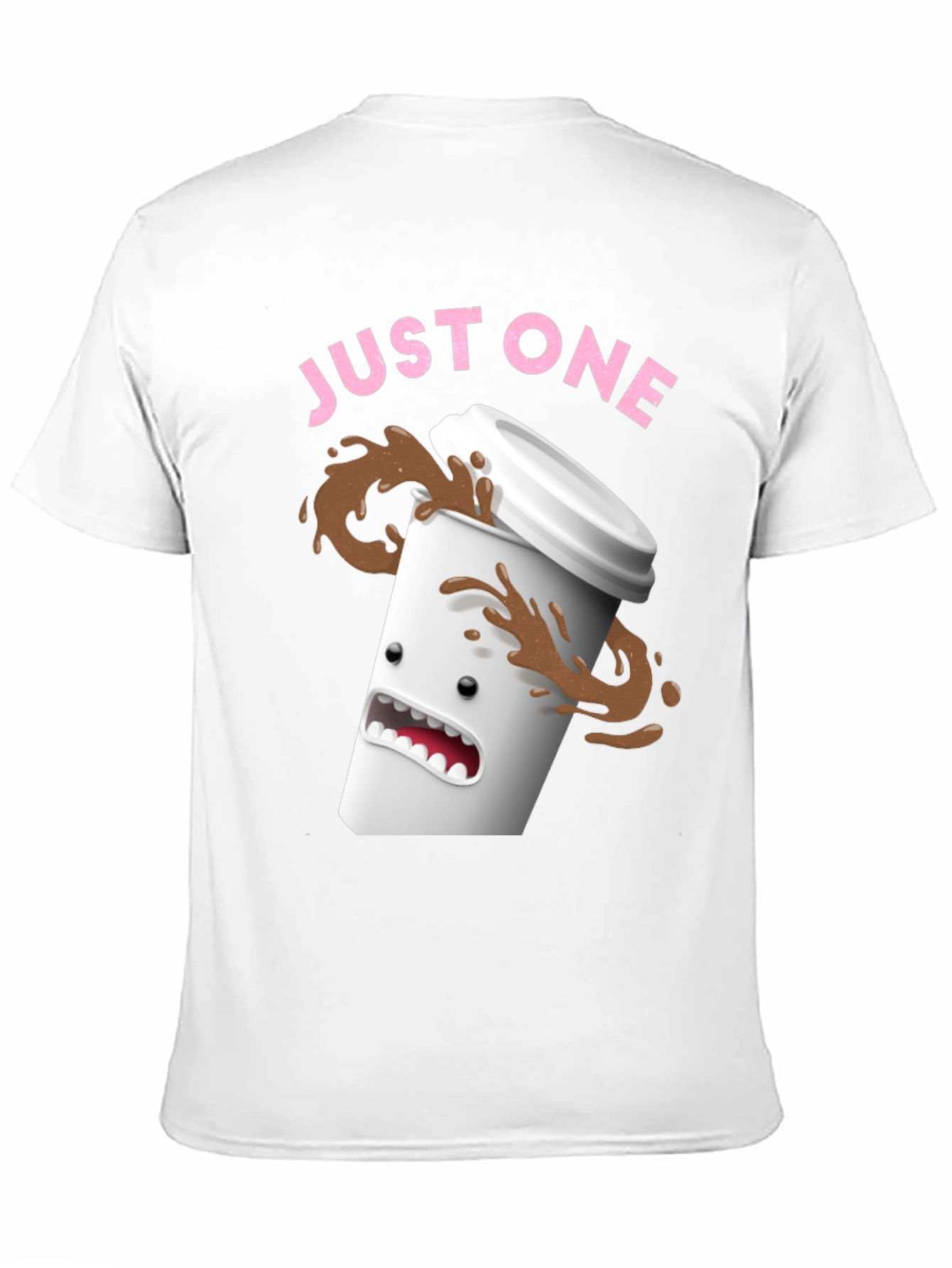 Black Just One Coffee T-Shirt - Funny Spilled Coffee Graphic Tee view 11