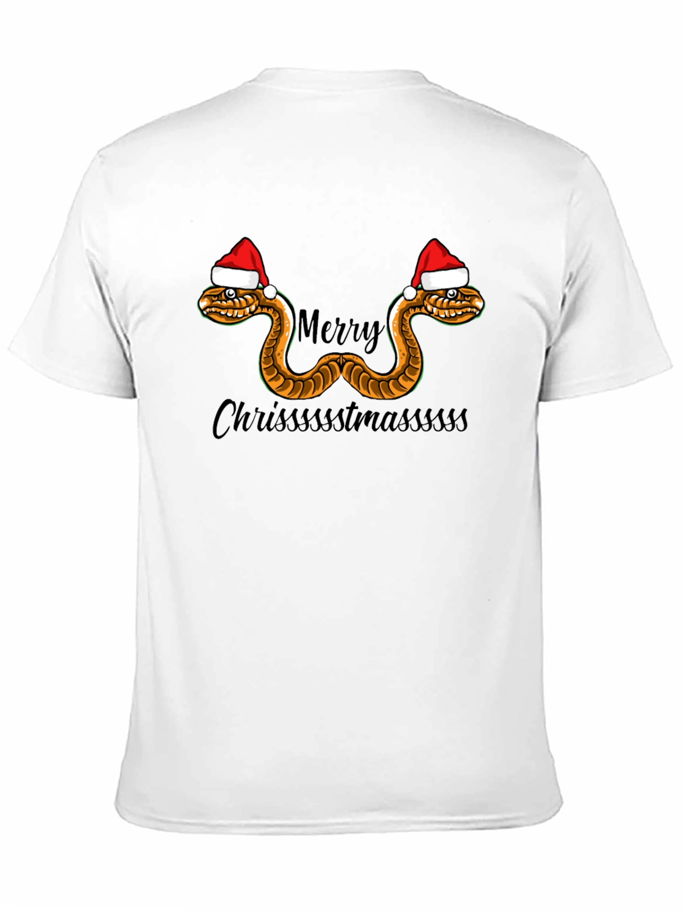 Black Merry Chrissstmasssss Snake T-Shirt view 11