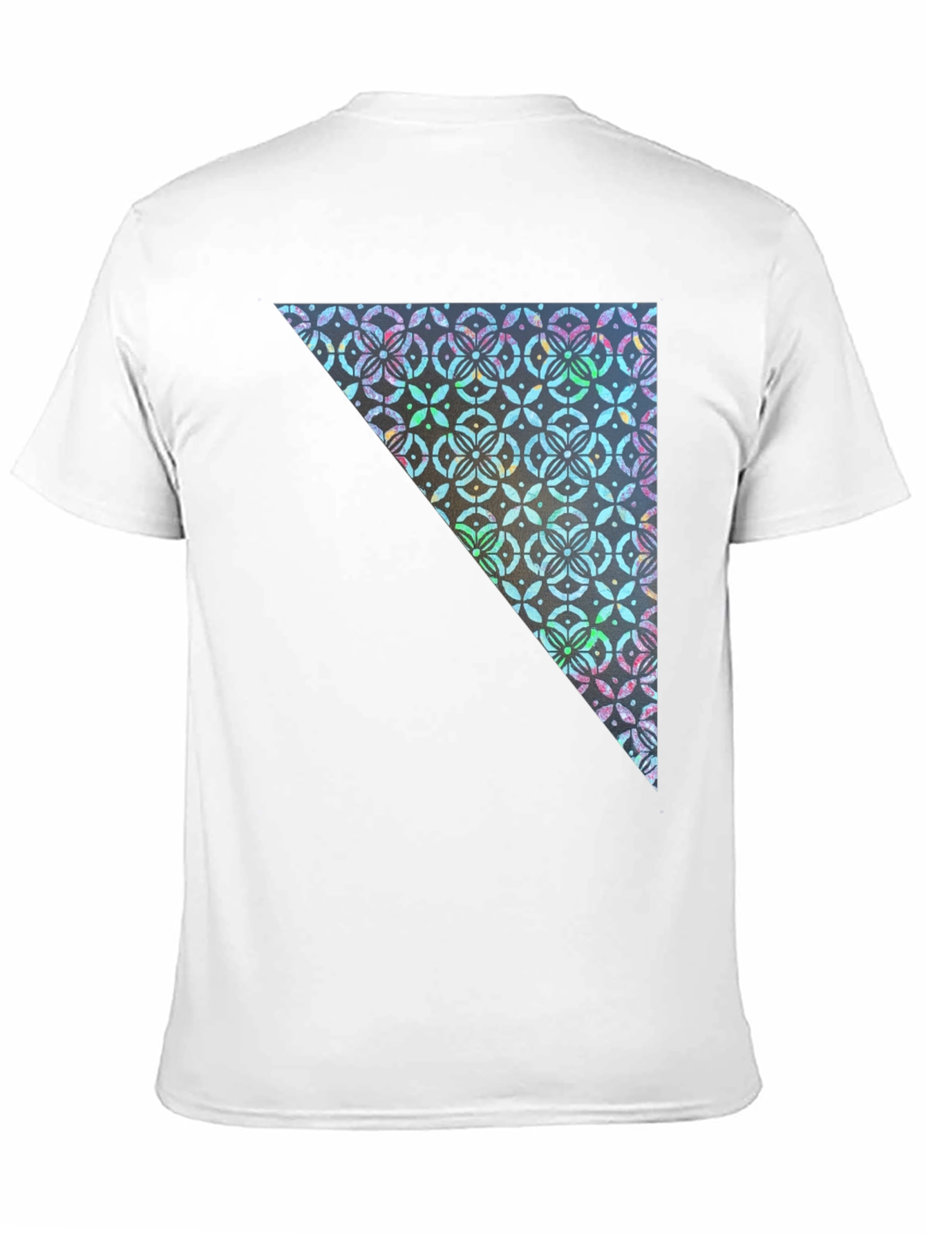 Black Geometric Triangle Print Crew Neck Tee view 11