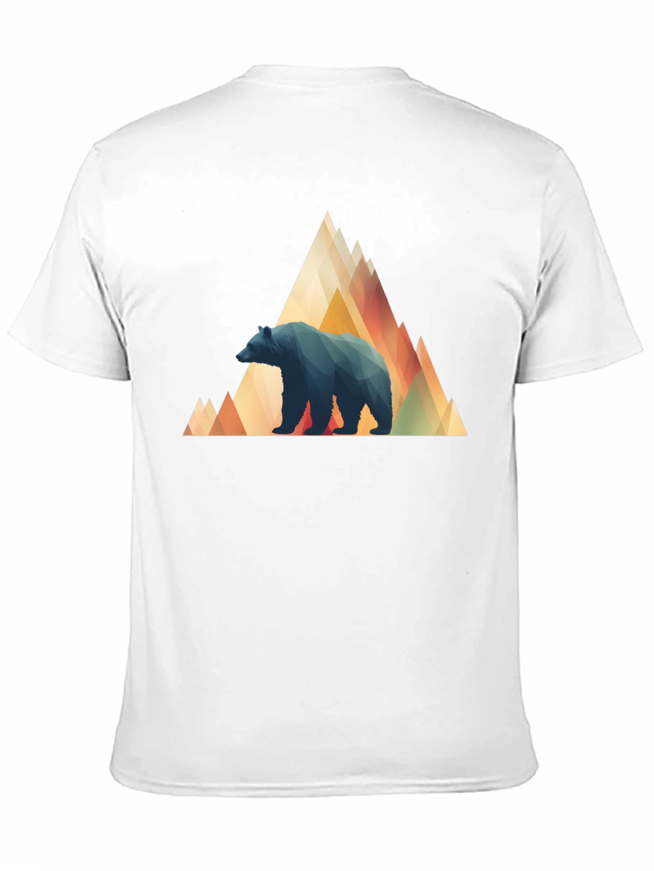 Black Geometric Bear Mountain Tee - Stylish Black T-Shirt view 11