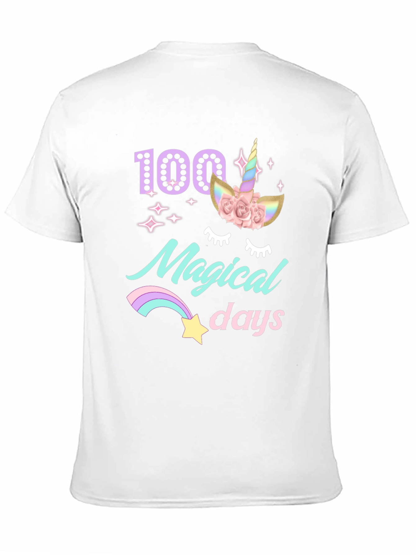 Black 100 Magical Days T-Shirt Unicorn view 11