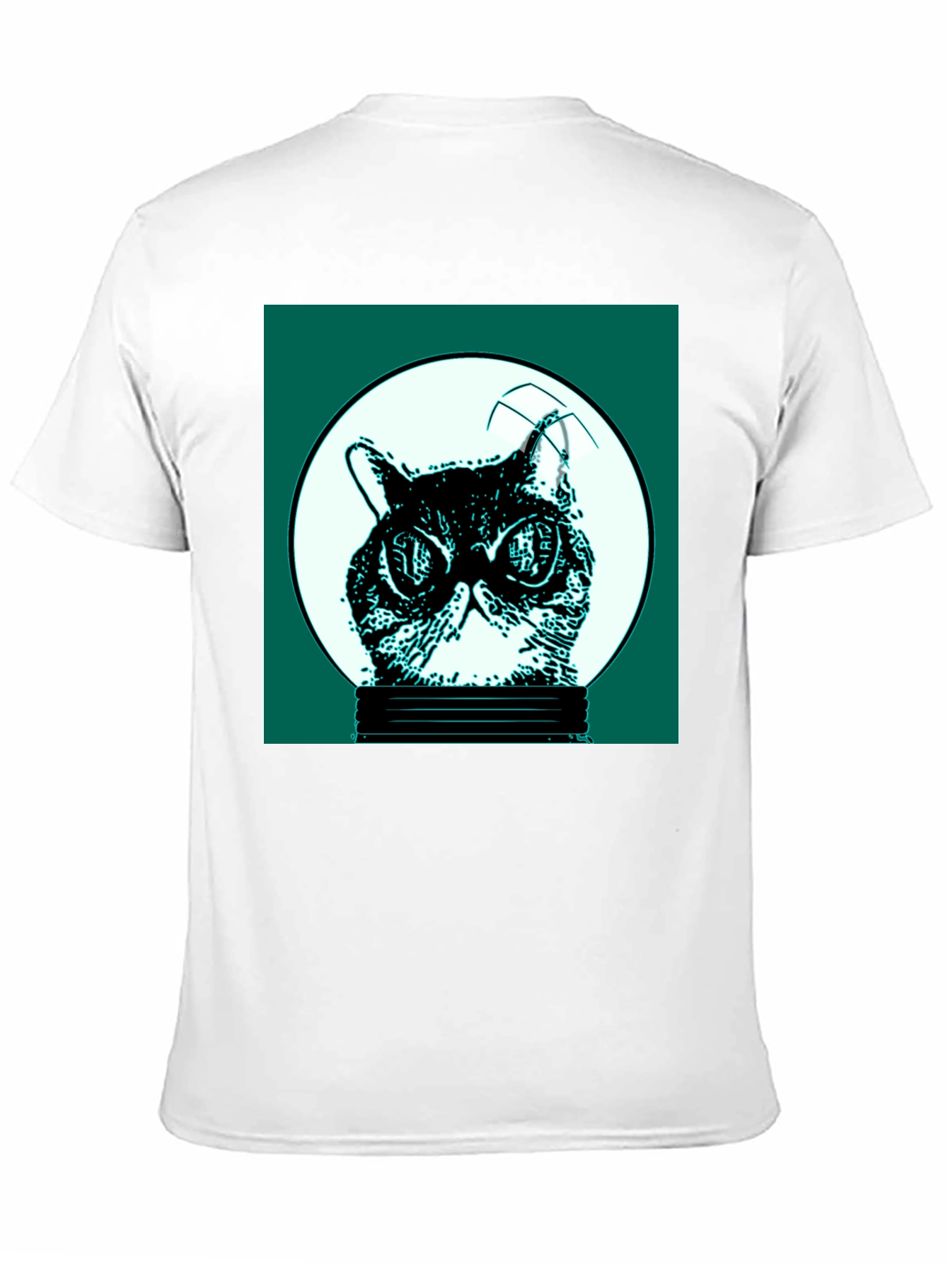 Black Cool Cat in Bulb Graphic Tee view 11