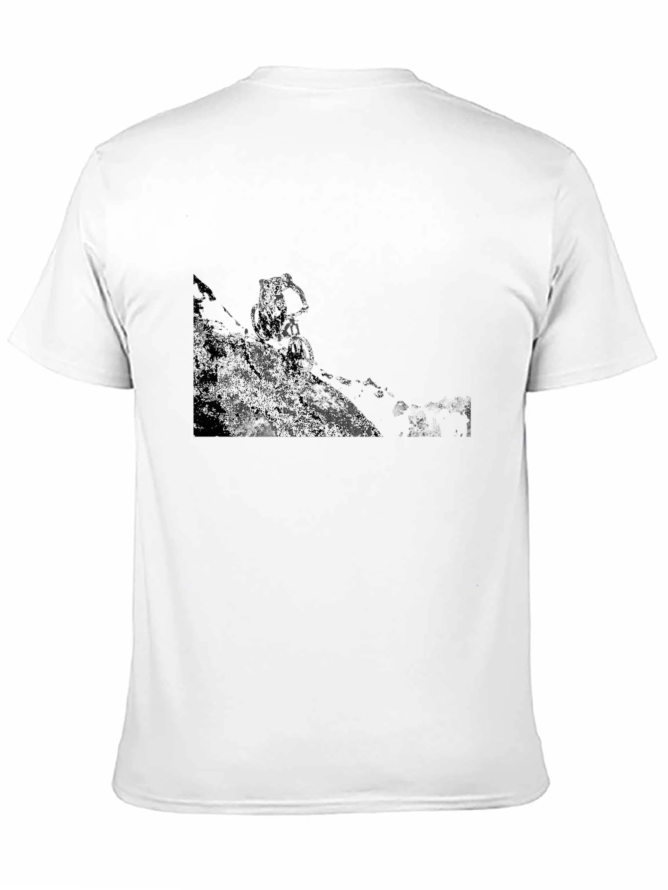 Black Black T-Shirt with Abstract Mountain Bike Graphic view 11
