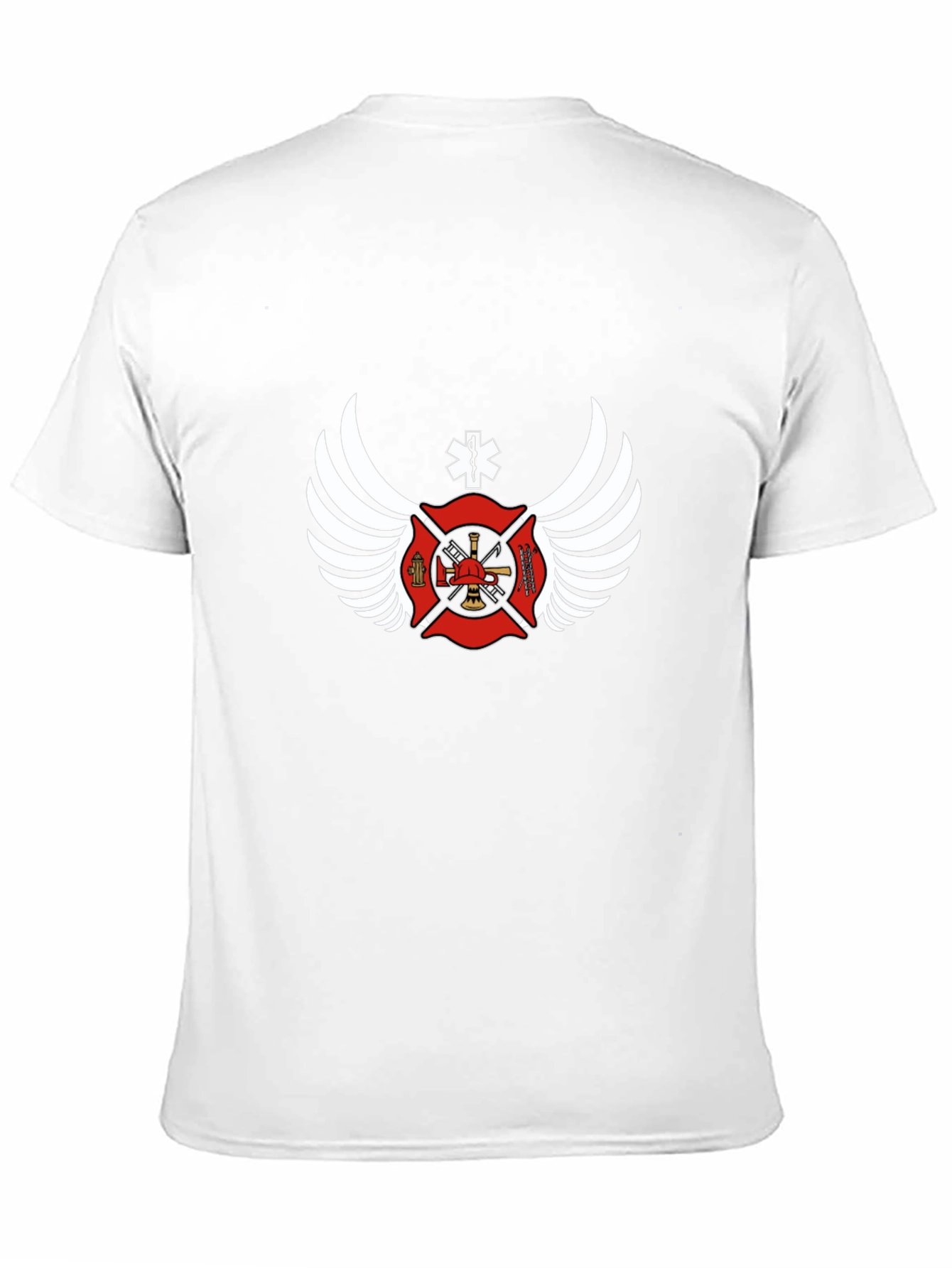 Black Firefighter Wings Graphic T-Shirt view 11