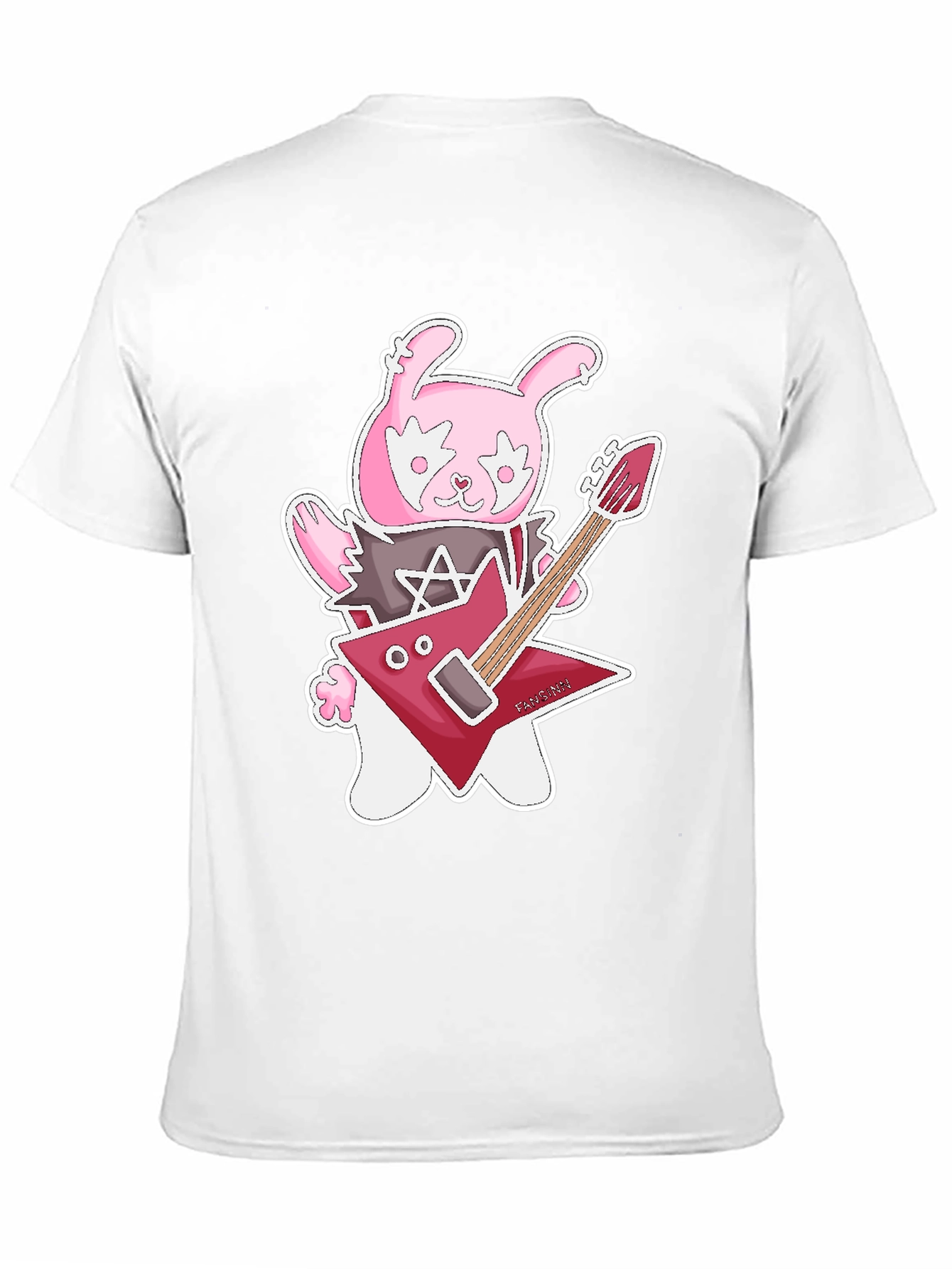 Black Rockstar Rabbit Graphic T-Shirt - Black Cotton Tee view 11